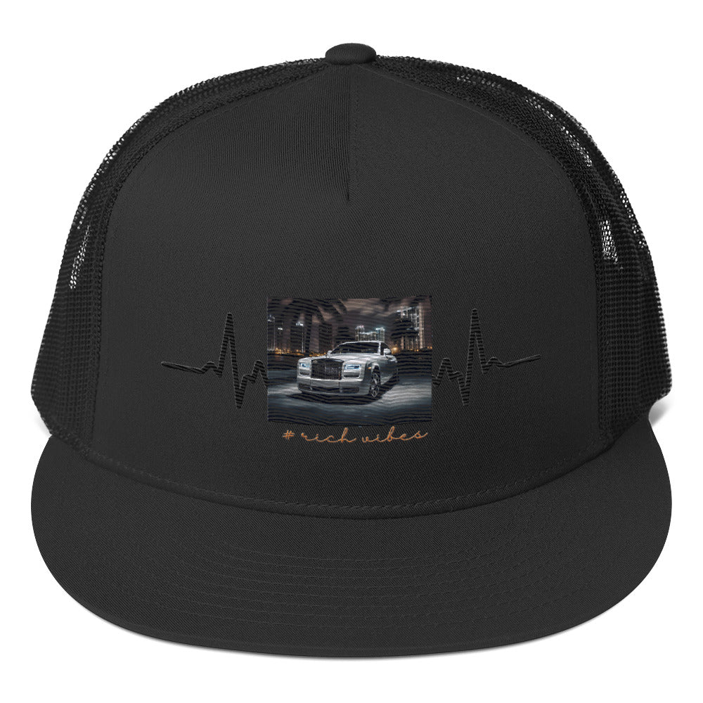 RV5 Rich Vibes RR Palm Tree Pulse Black - Trucker Cap