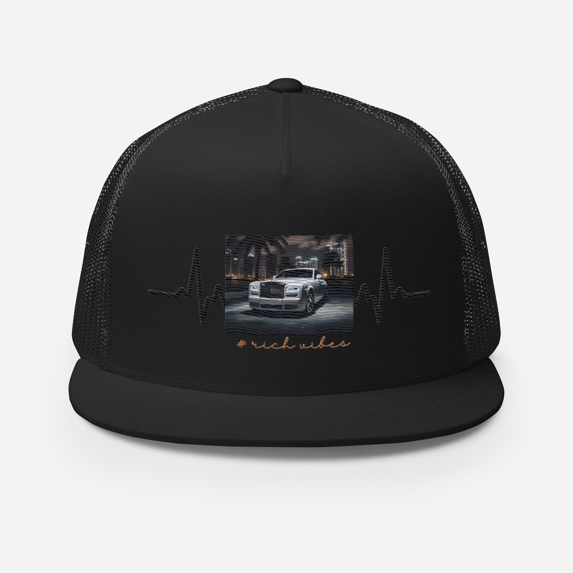 RV5 Rich Vibes RR Palm Tree Pulse Black - Trucker Cap