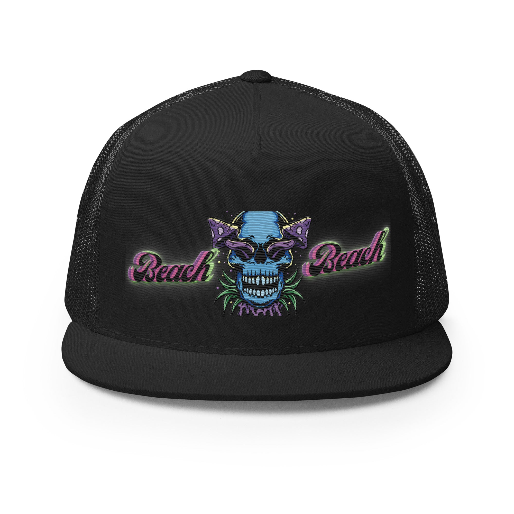 RV5 Brand Of The Brave Purple Shroom Skull Vibes Black - Trucker Cap