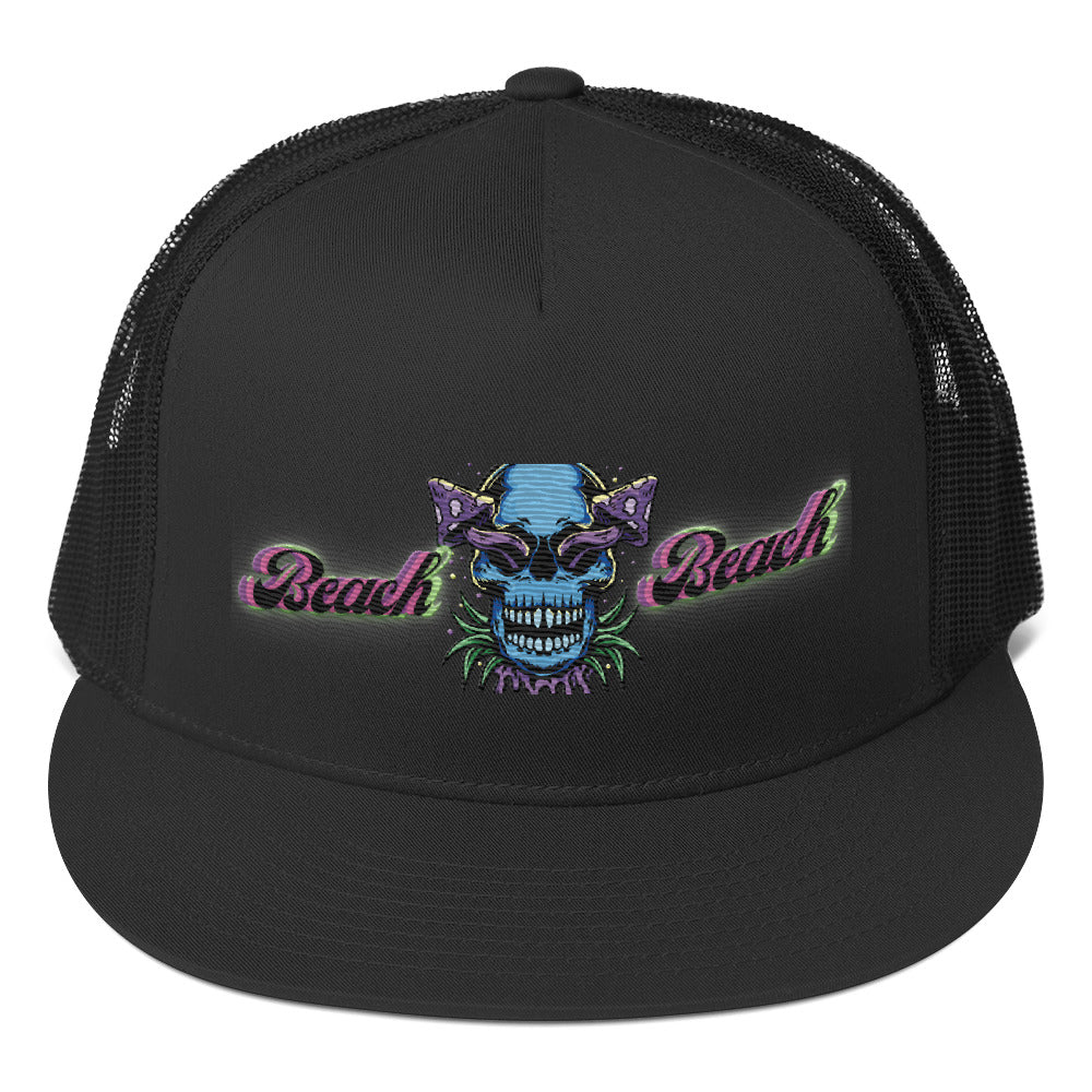 RV5 Brand Of The Brave Purple Shroom Skull Vibes Black - Trucker Cap