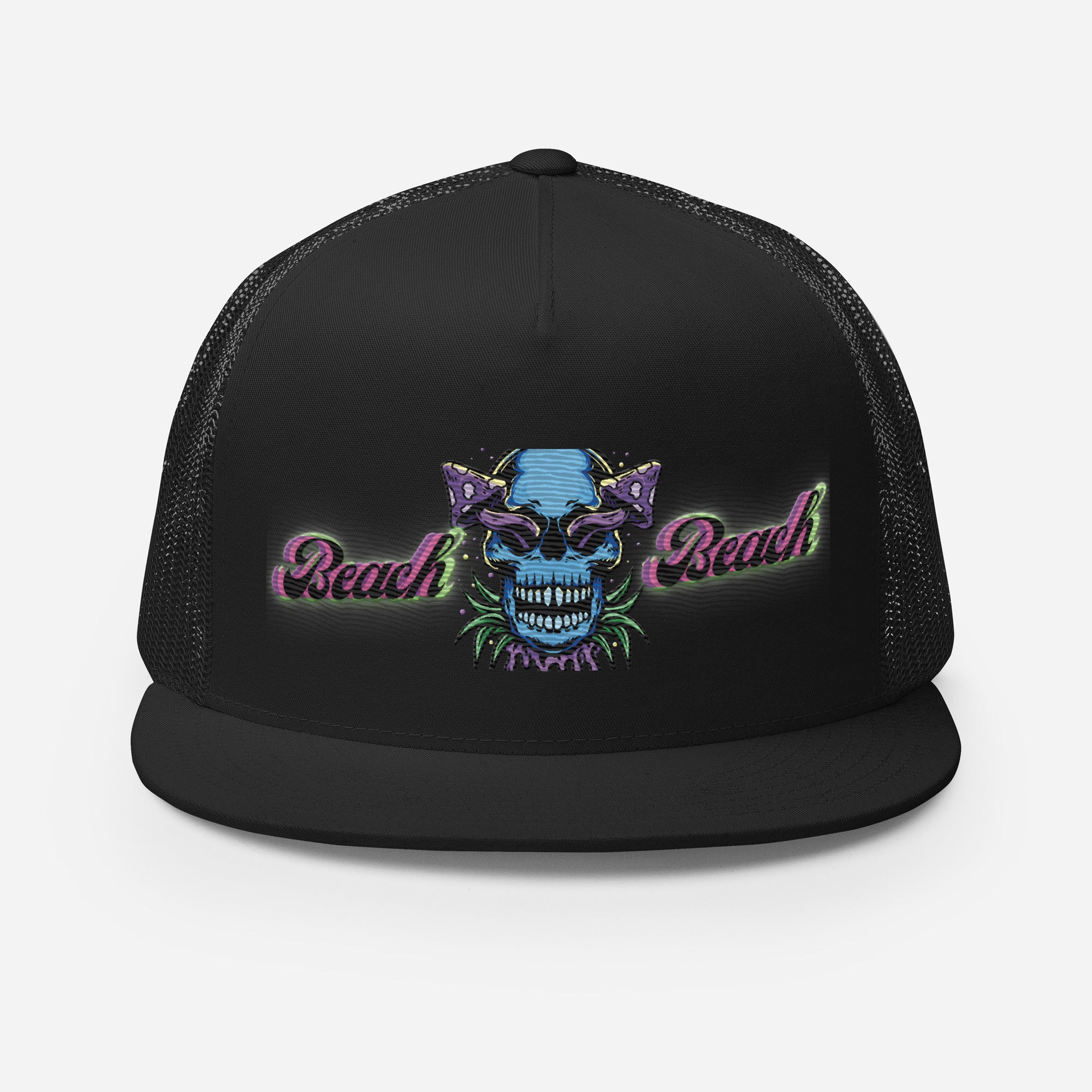 RV5 Brand Of The Brave Purple Shroom Skull Vibes Black - Trucker Cap