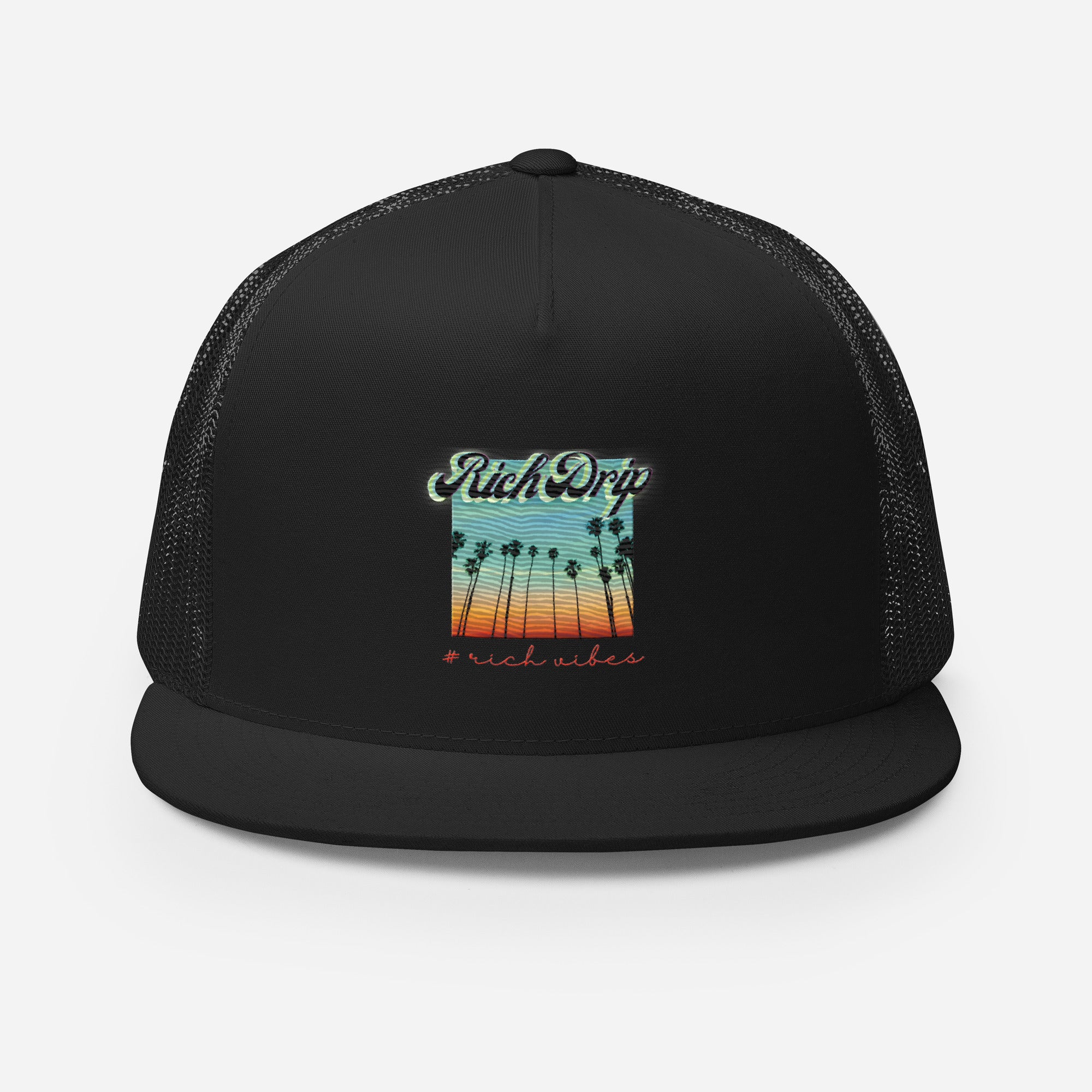 RV Rich Drip Multi Colored Beach Sunset Drip Signature Black 1.0 - Trucker Cap