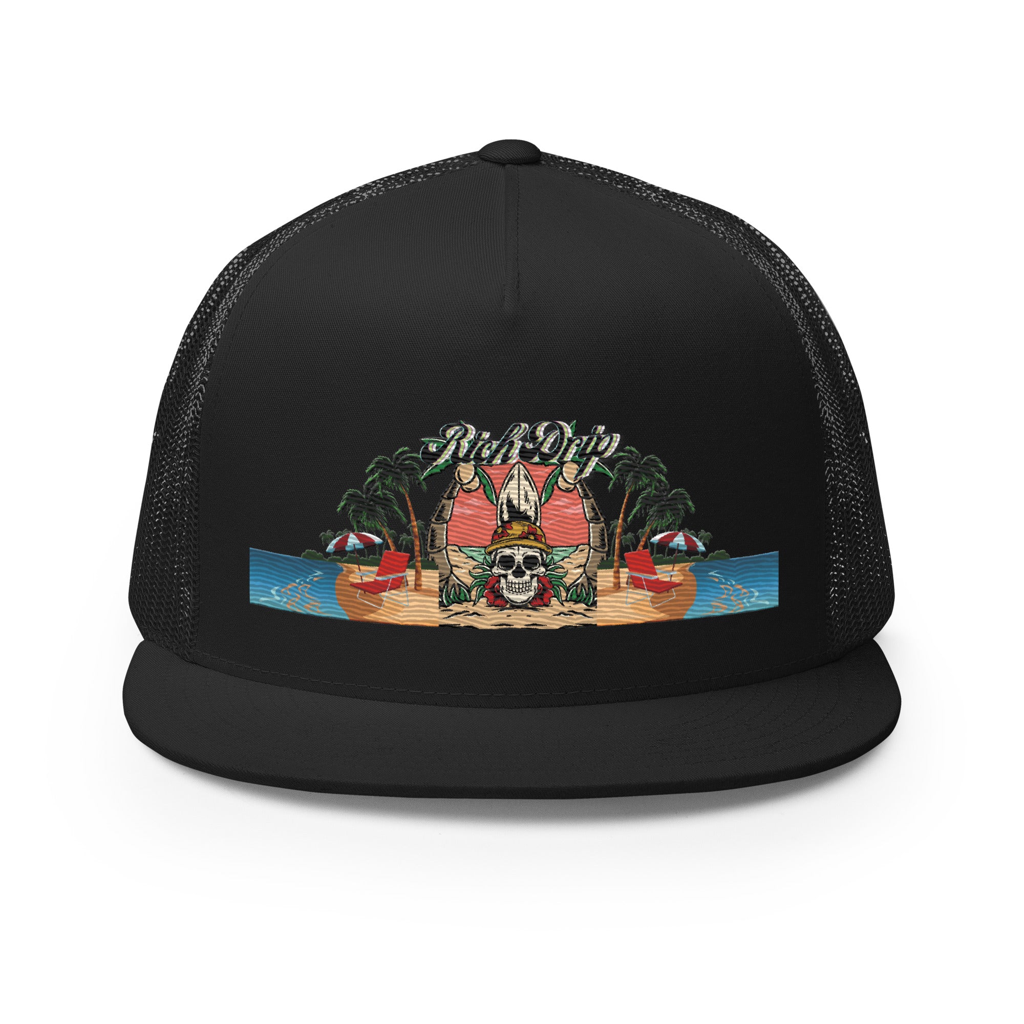 Rich Vibes Beach Army Rich Drip Black - Trucker Cap