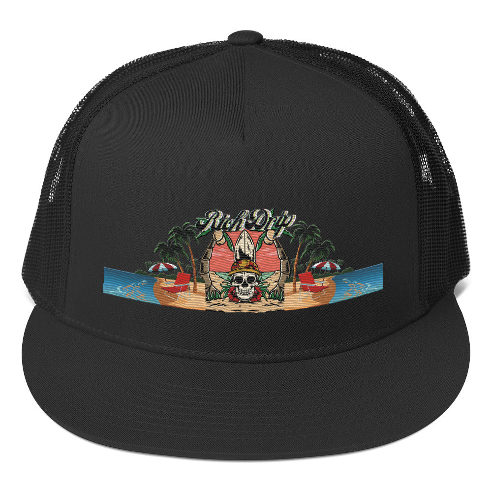 Rich Vibes Beach Army Rich Drip Black - Trucker Cap