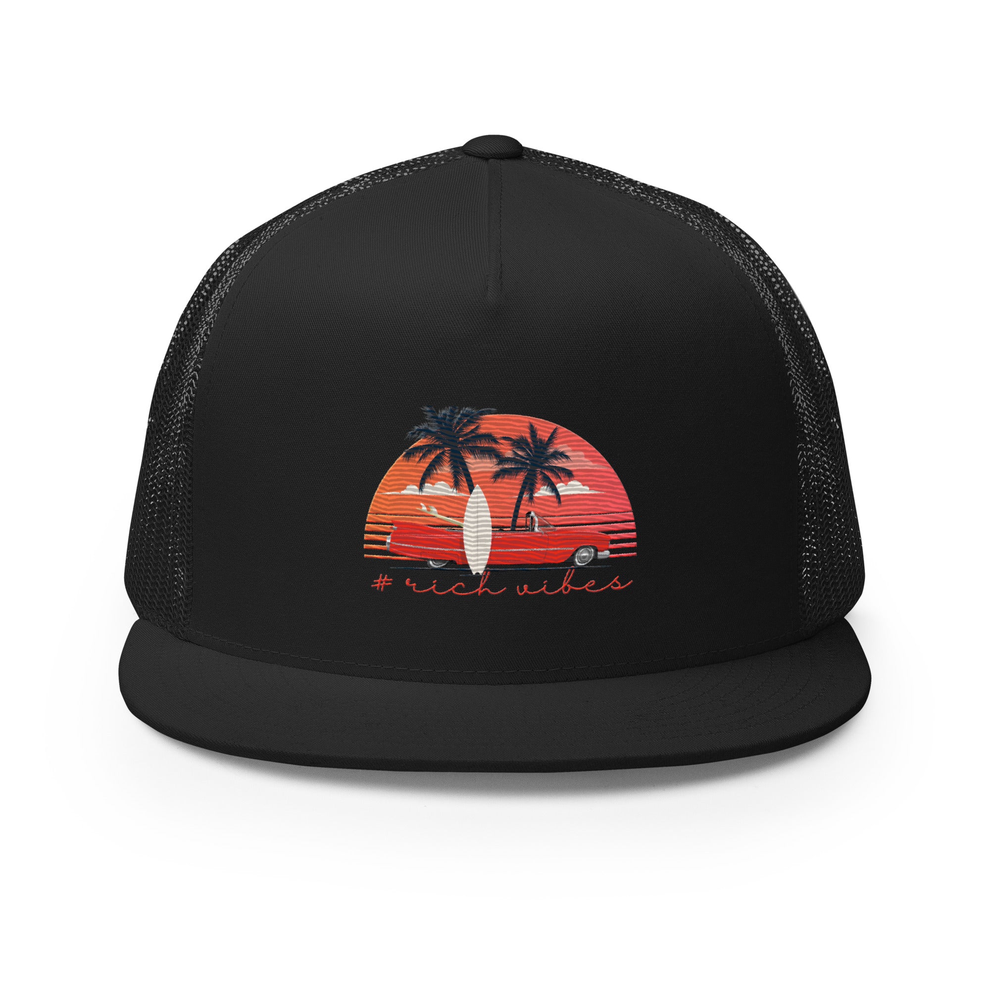 RV5 RR Surfs Up Sunset Classic  Black - Trucker Hat