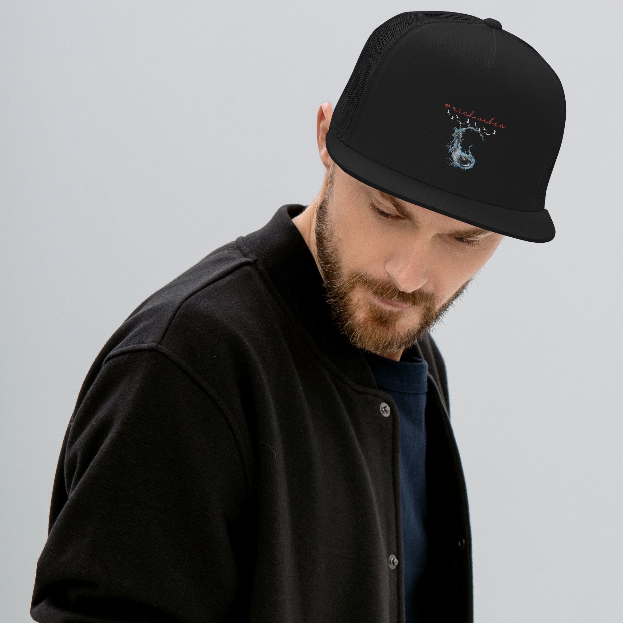 Rich Vibes Rich Drip Splash Black 1.0 - Trucker Cap
