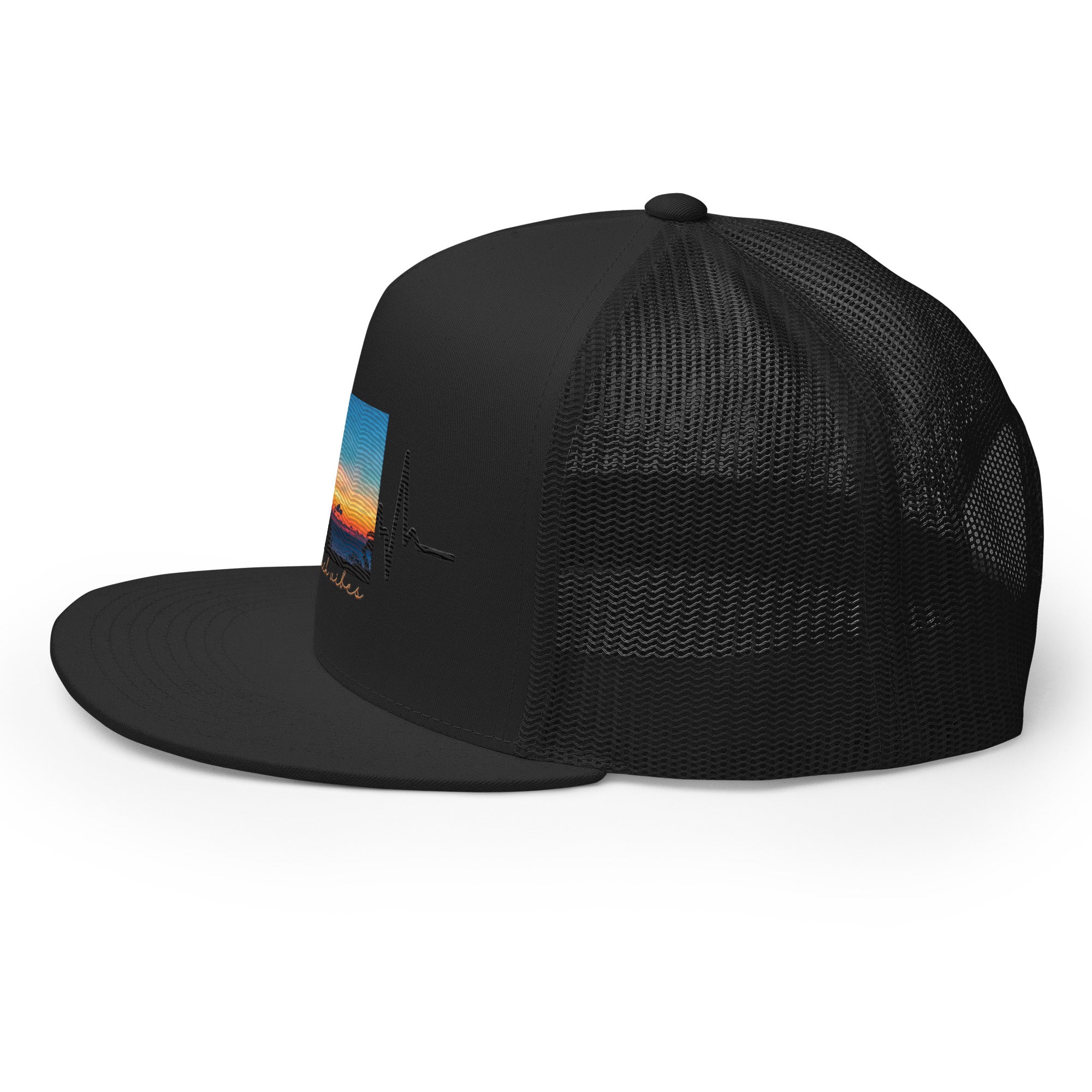 RV5 Rich Vibes Summer Sunset Pulse Black - Trucker Cap