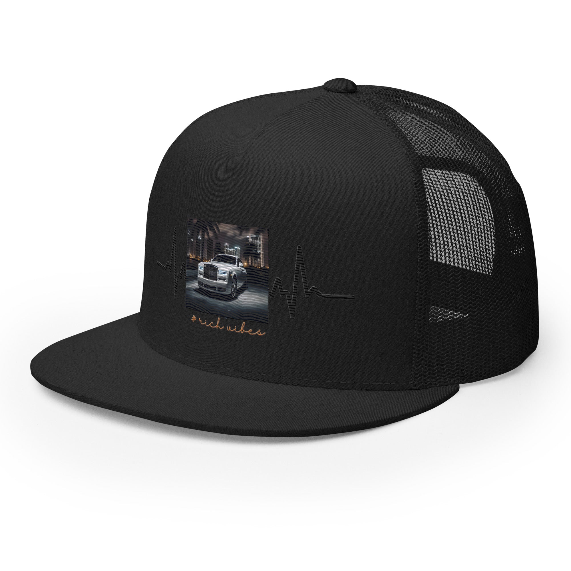 RV5 Rich Vibes RR Palm Tree Pulse Black - Trucker Cap