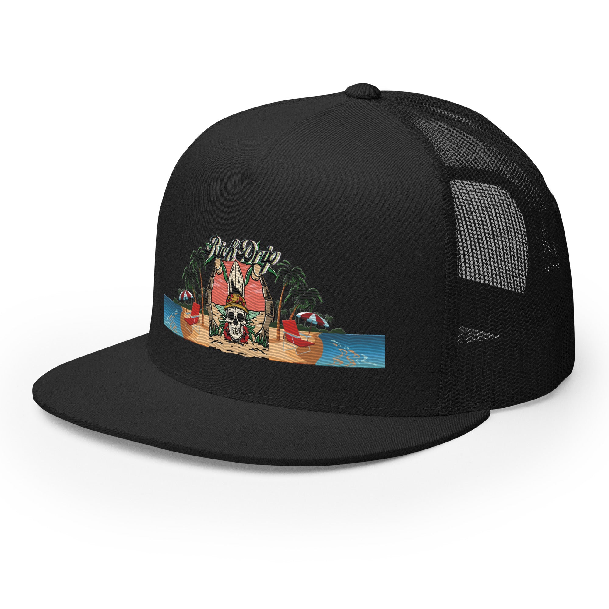 Rich Vibes Beach Army Rich Drip Black - Trucker Cap