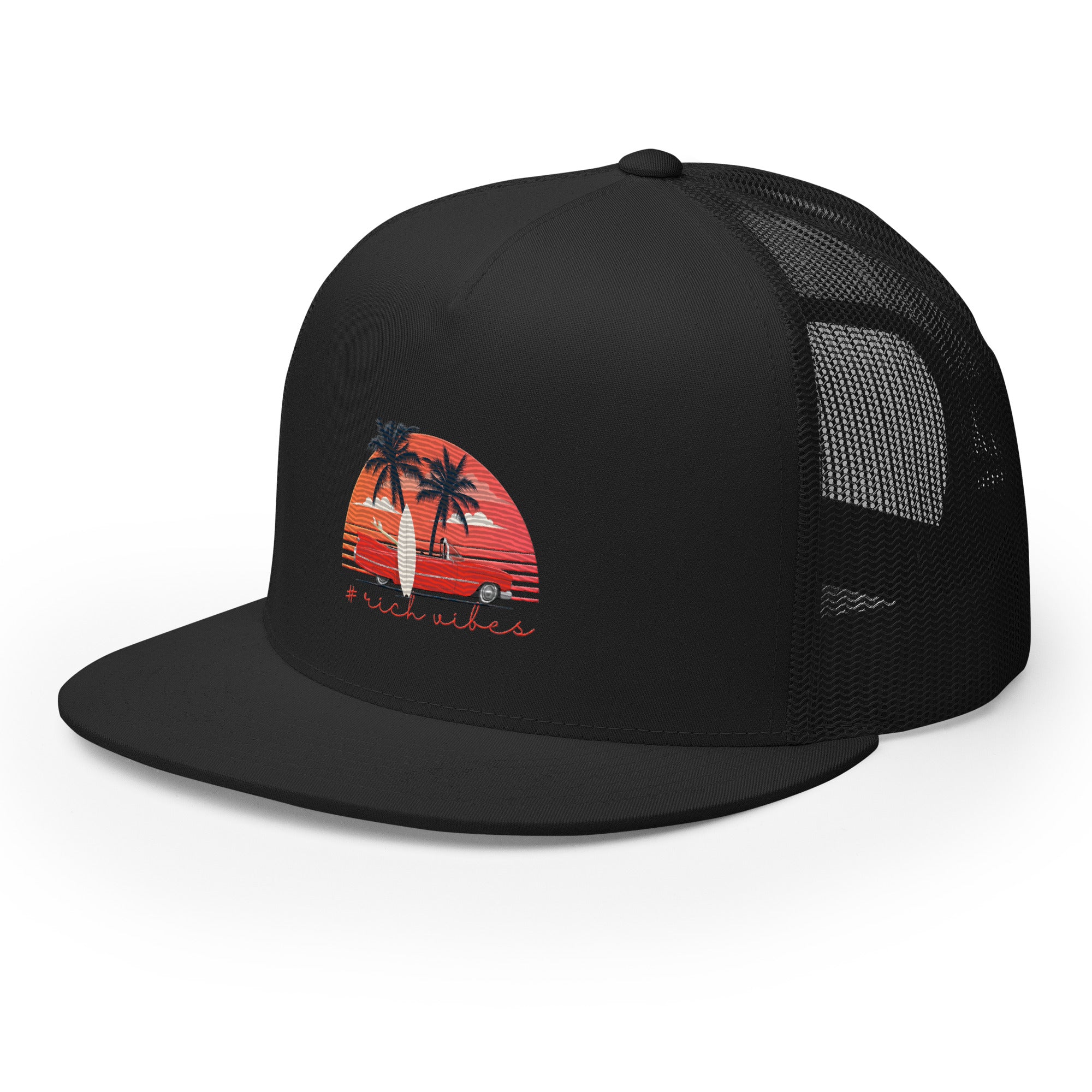 RV5 RR Surfs Up Sunset Classic  Black - Trucker Hat