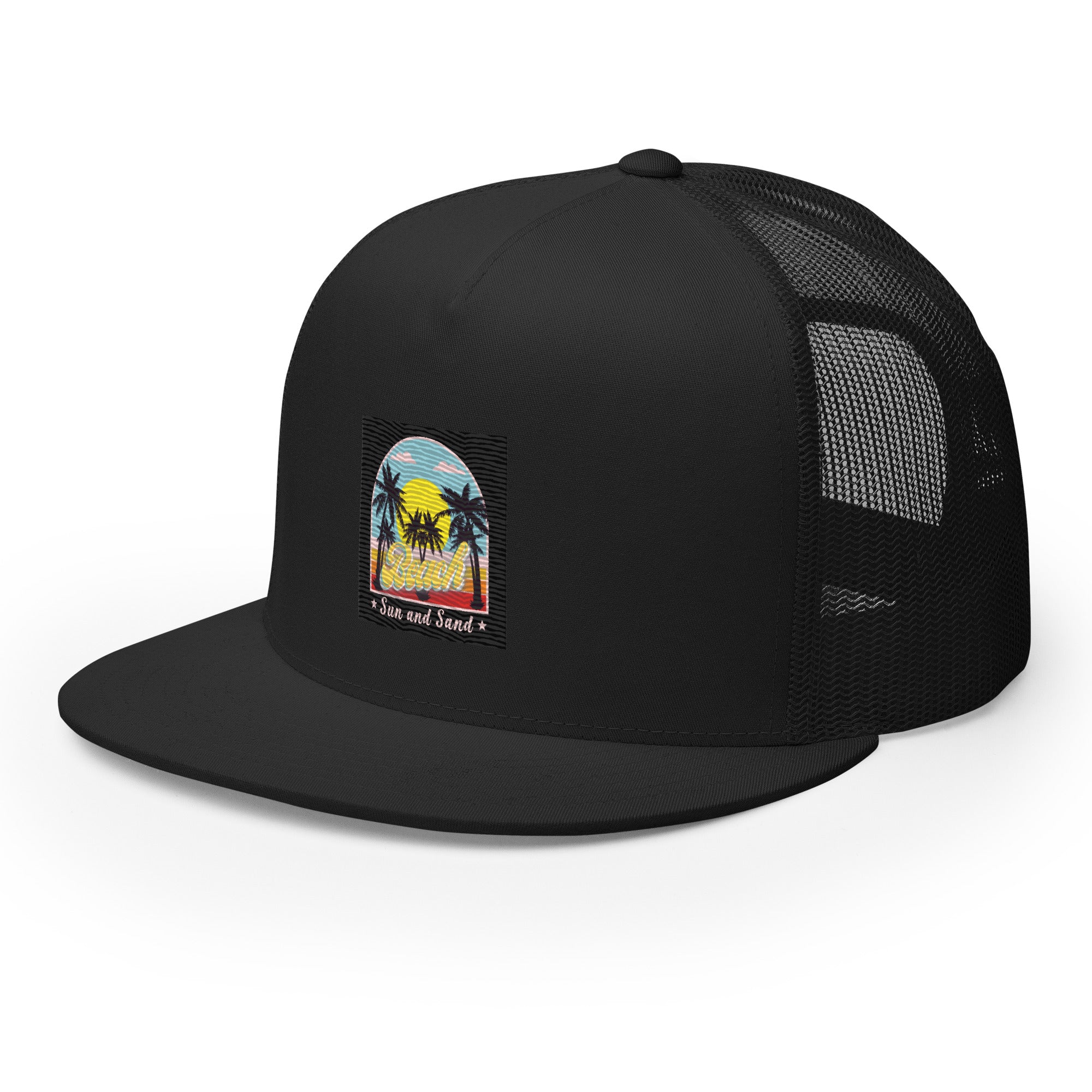 Rich Vibes Beach Sun and Sand Black - Trucker Cap