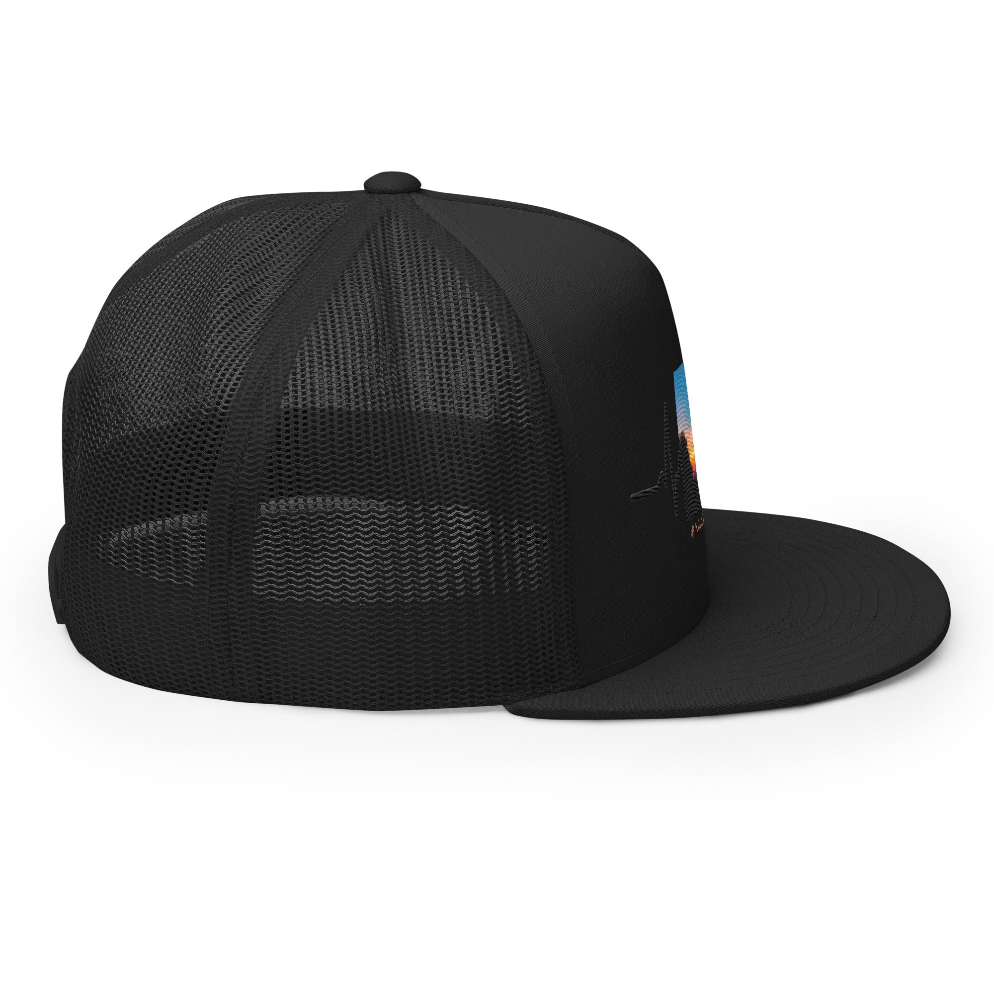 RV5 Rich Vibes Summer Sunset Pulse Black - Trucker Cap