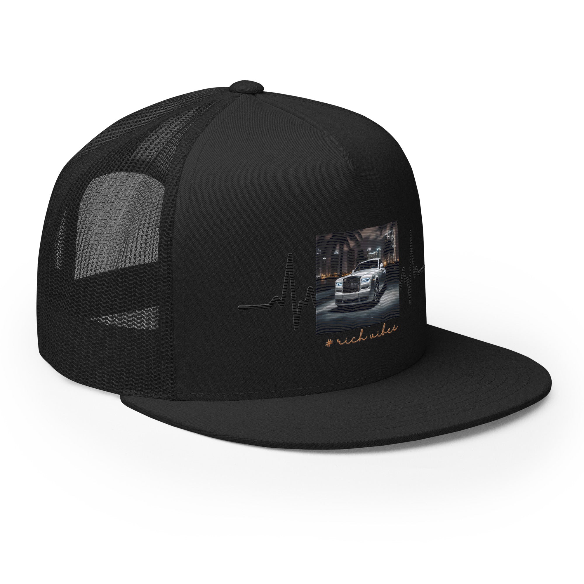 RV5 Rich Vibes RR Palm Tree Pulse Black - Trucker Cap