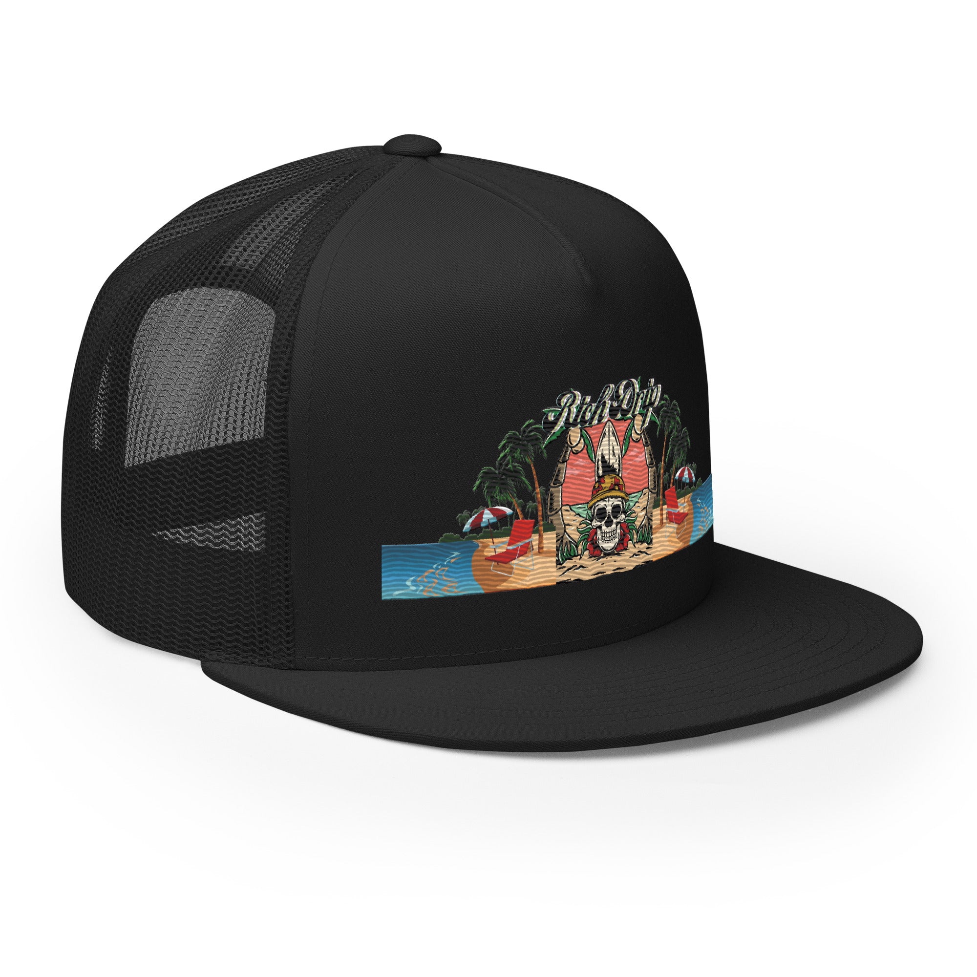Rich Vibes Beach Army Rich Drip Black - Trucker Cap