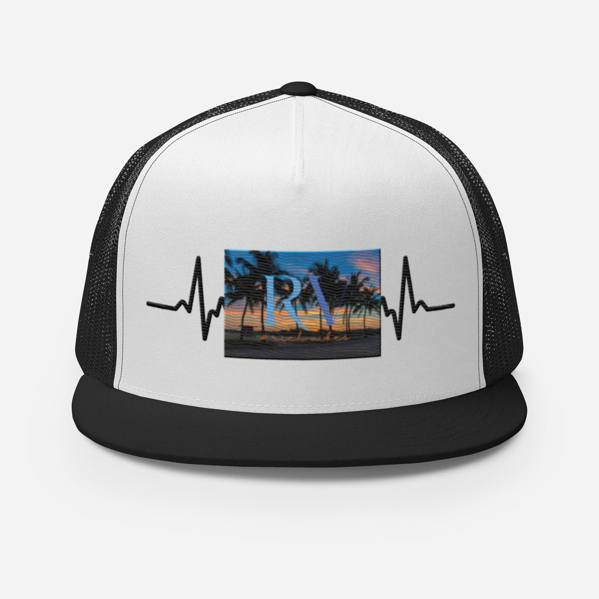 RV5 Rich Vibes Sunset Miami Beach Florida Pulse - Trucker Cap