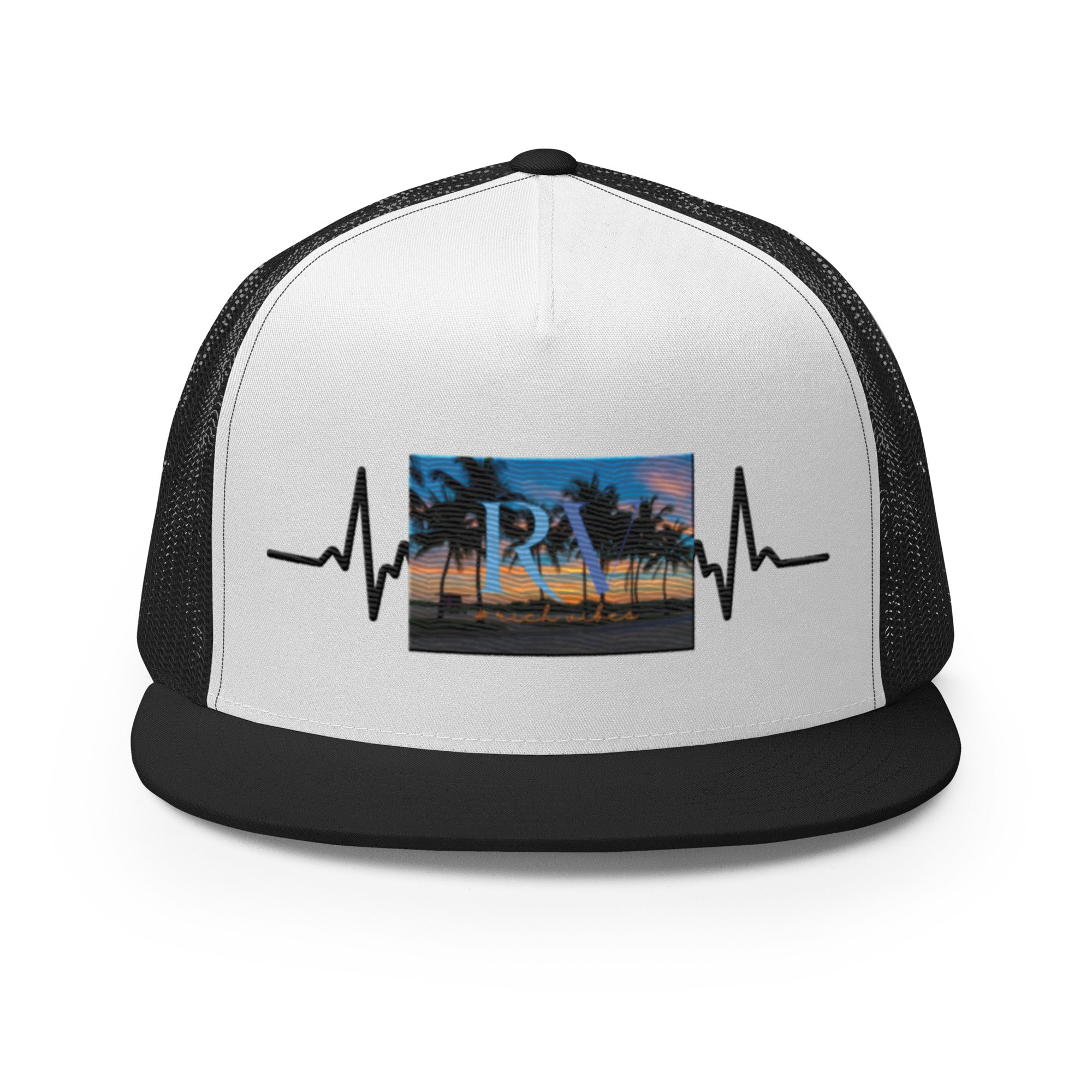 RV5 Rich Vibes Sunset Miami Beach Florida Pulse - Trucker Cap