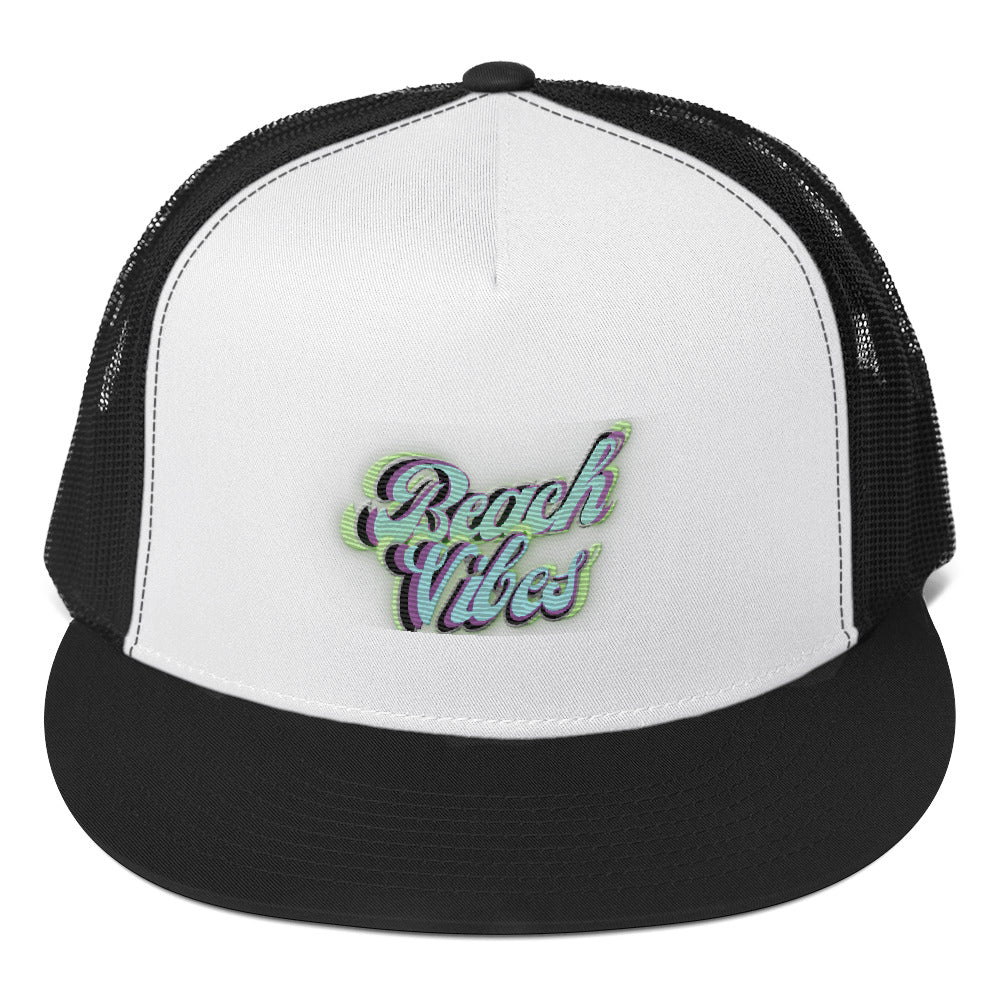 RICH VIBES Aqua Green Beach Vibes Black - Trucker Cap