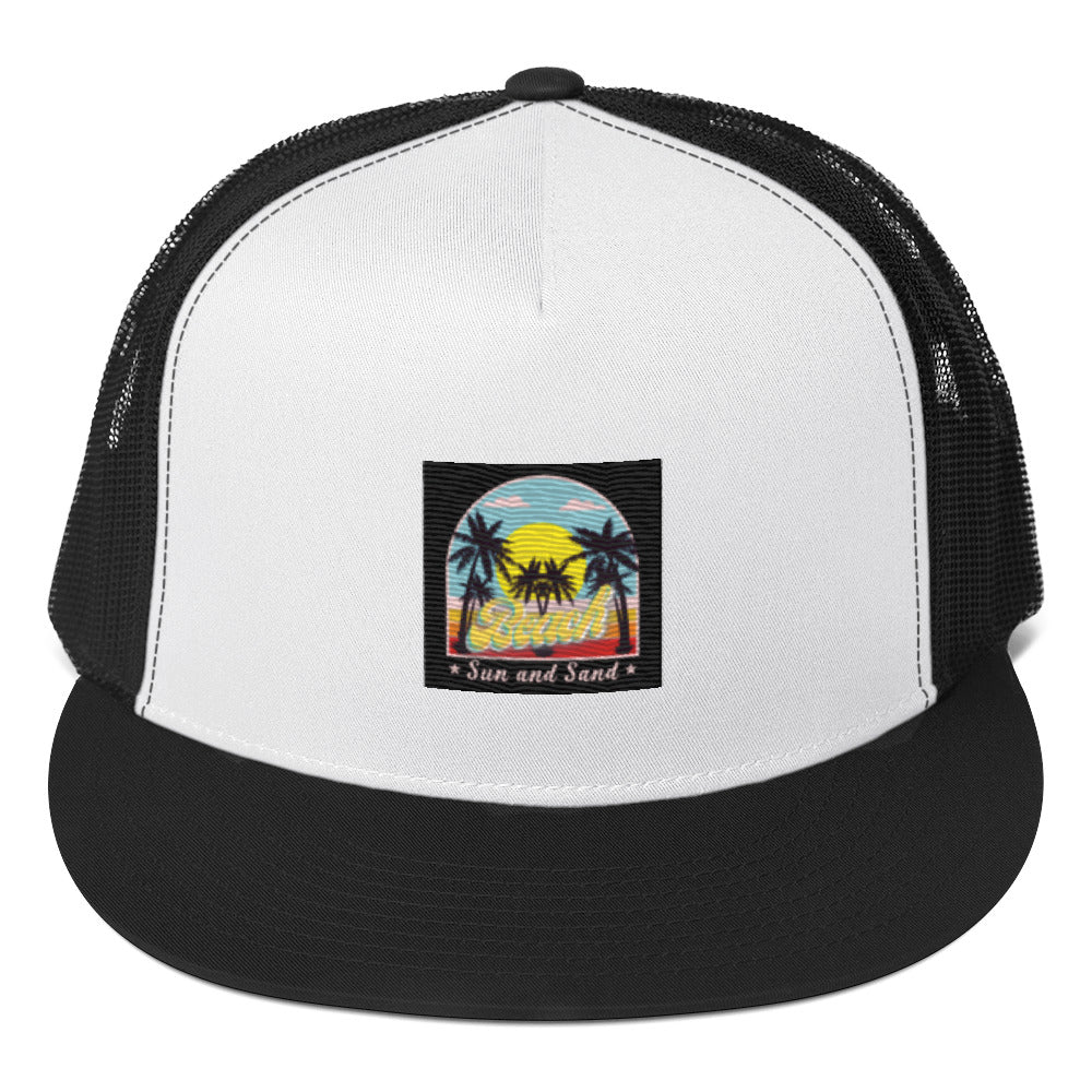 Vineyard Vibes Beach Sun and Sand Black - Trucker Cap
