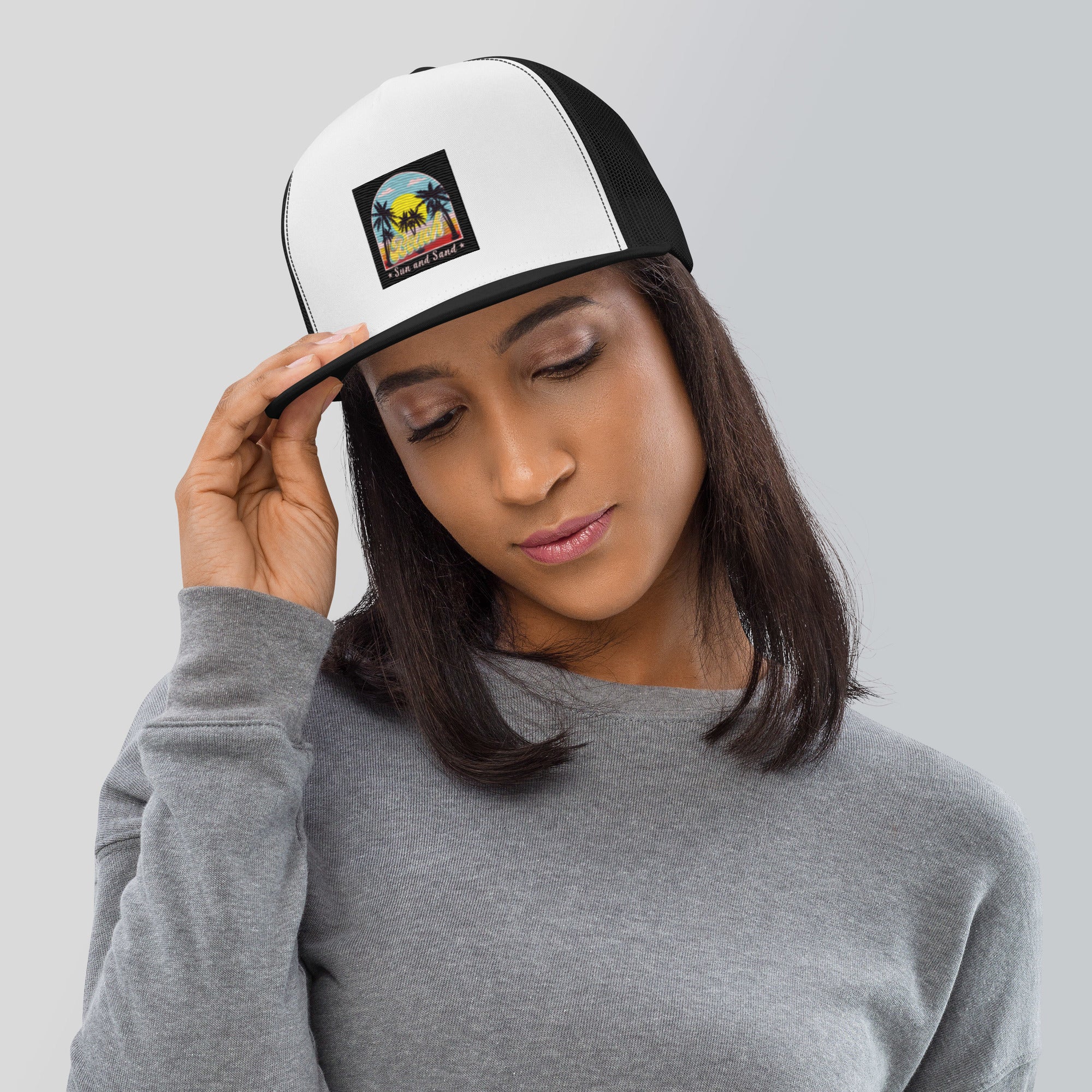Vineyard Vibes Beach Sun and Sand Black - Trucker Cap