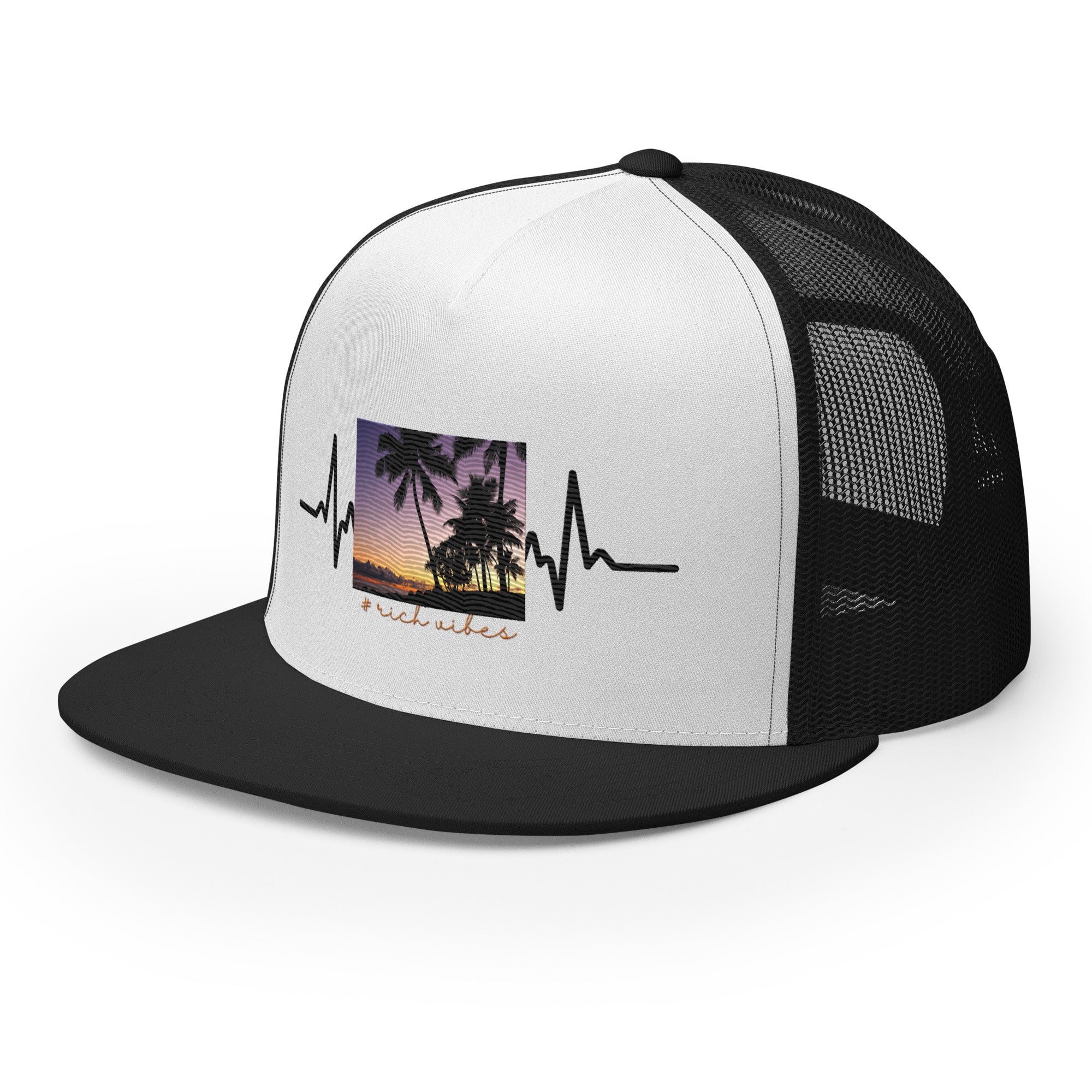 RV5 Rich Vibes Golden Sunset Hawaii Pulse Black - Trucker Cap