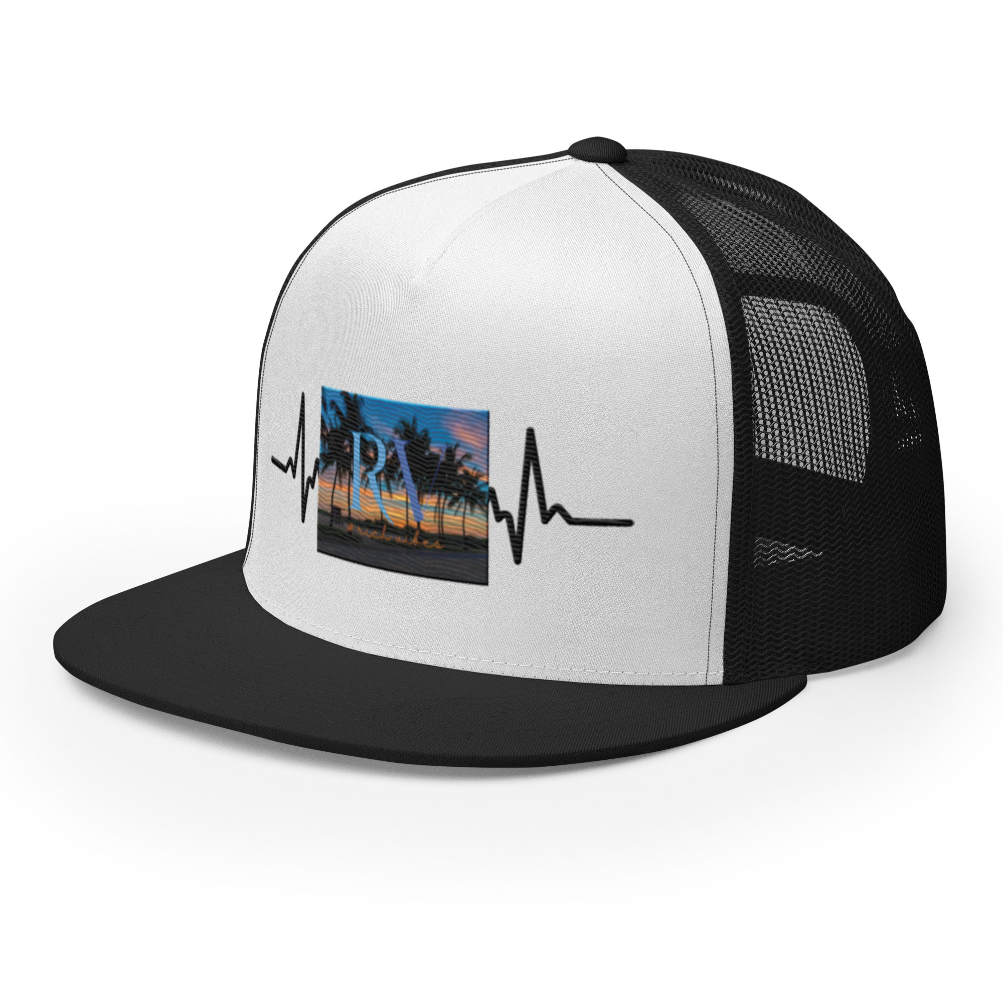 RV5 Rich Vibes Sunset Miami Beach Florida Pulse - Trucker Cap