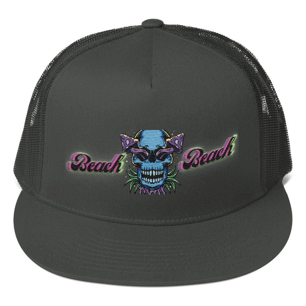 RV5 Brand Of The Brave Purple Shroom Skull Vibes Black - Trucker Cap