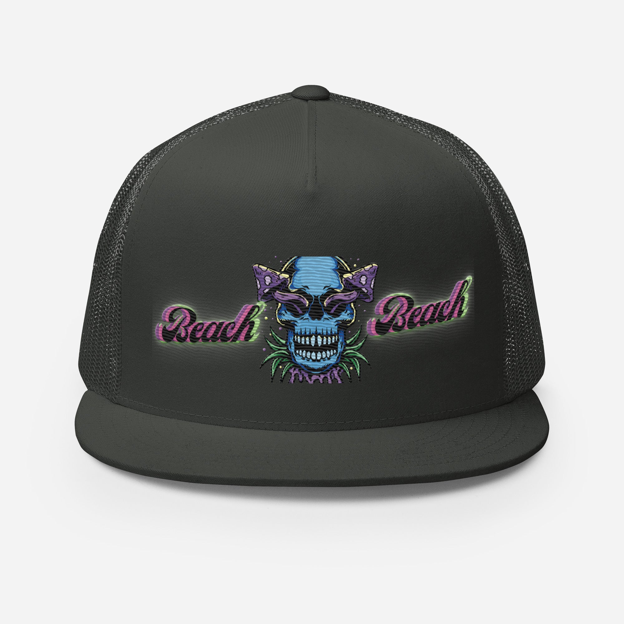 RV5 Brand Of The Brave Purple Shroom Skull Vibes Black - Trucker Cap