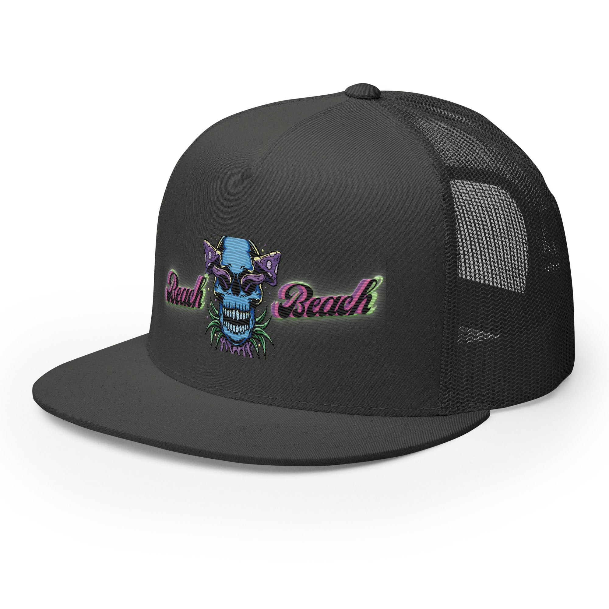 RV5 Brand Of The Brave Purple Shroom Skull Vibes Black - Trucker Cap