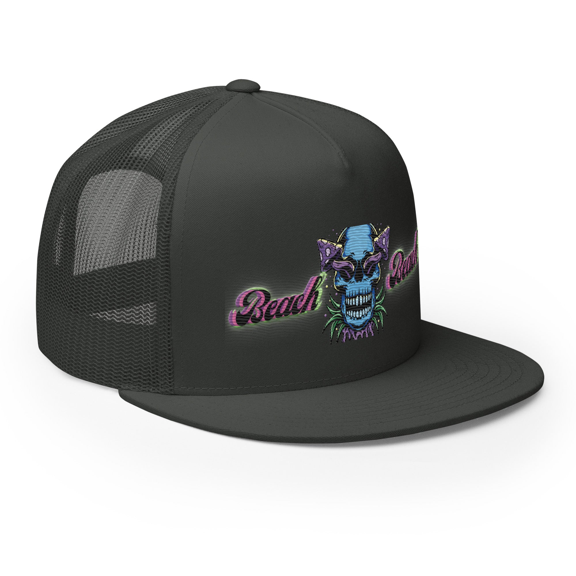 RV5 Brand Of The Brave Purple Shroom Skull Vibes Black - Trucker Cap