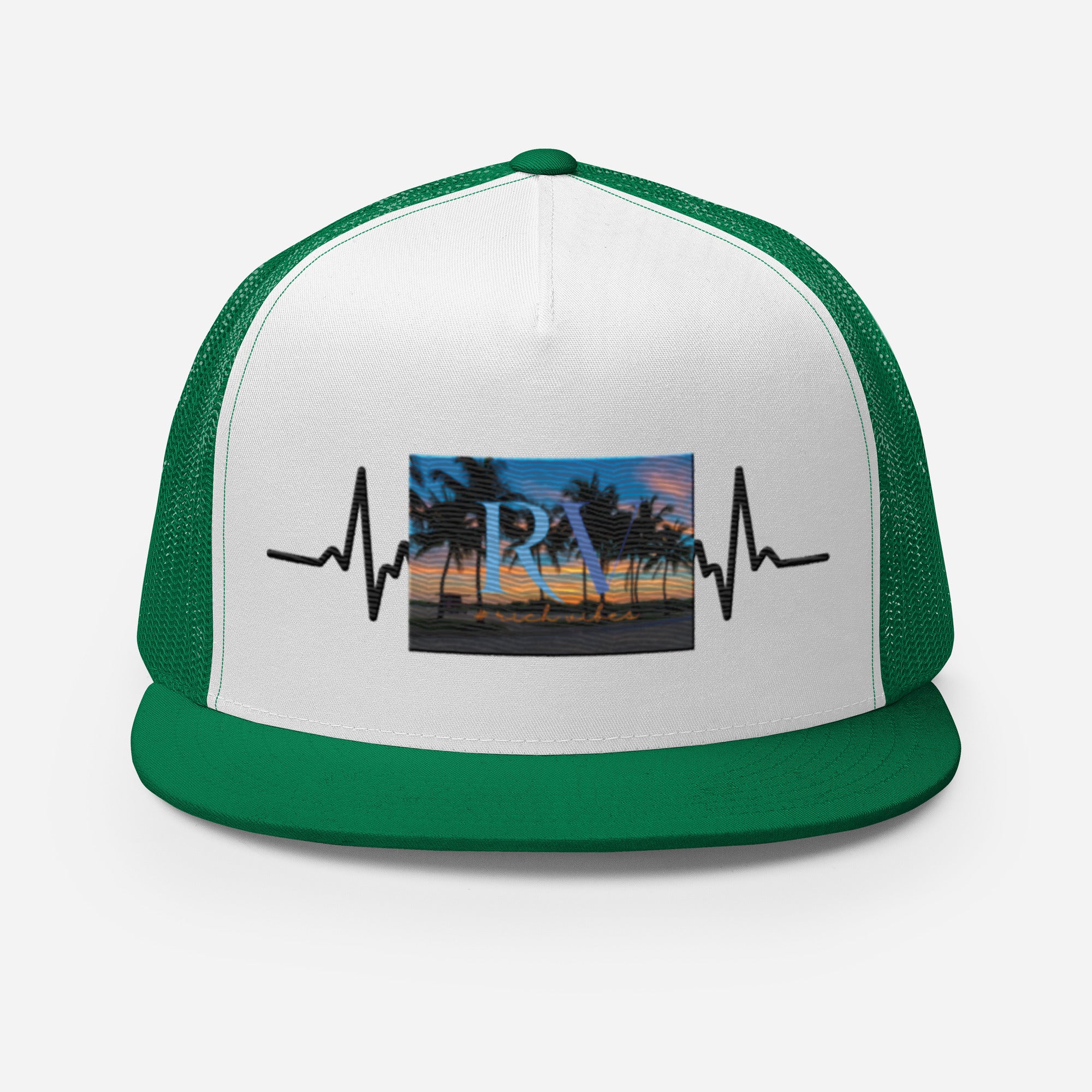 RV5 Rich Vibes Sunset Miami Beach Florida Pulse - Trucker Cap