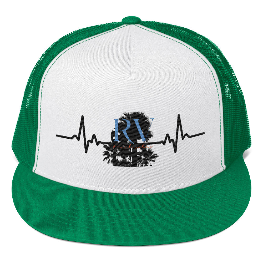 RV5 Rich Vibes Palm Tree Pulse - Trucker Cap