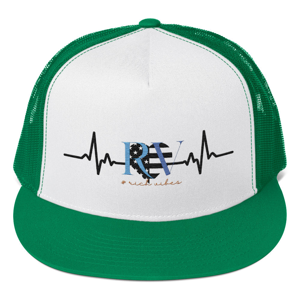 RV5 Rich Vibes Heart Pulse - Trucker Cap
