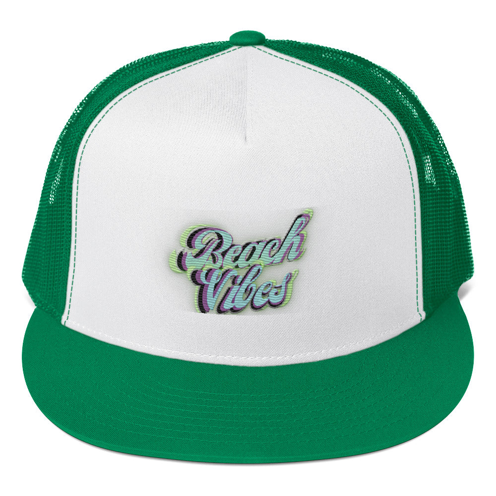 RICH VIBES Aqua Green Beach Vibes Black - Trucker Cap