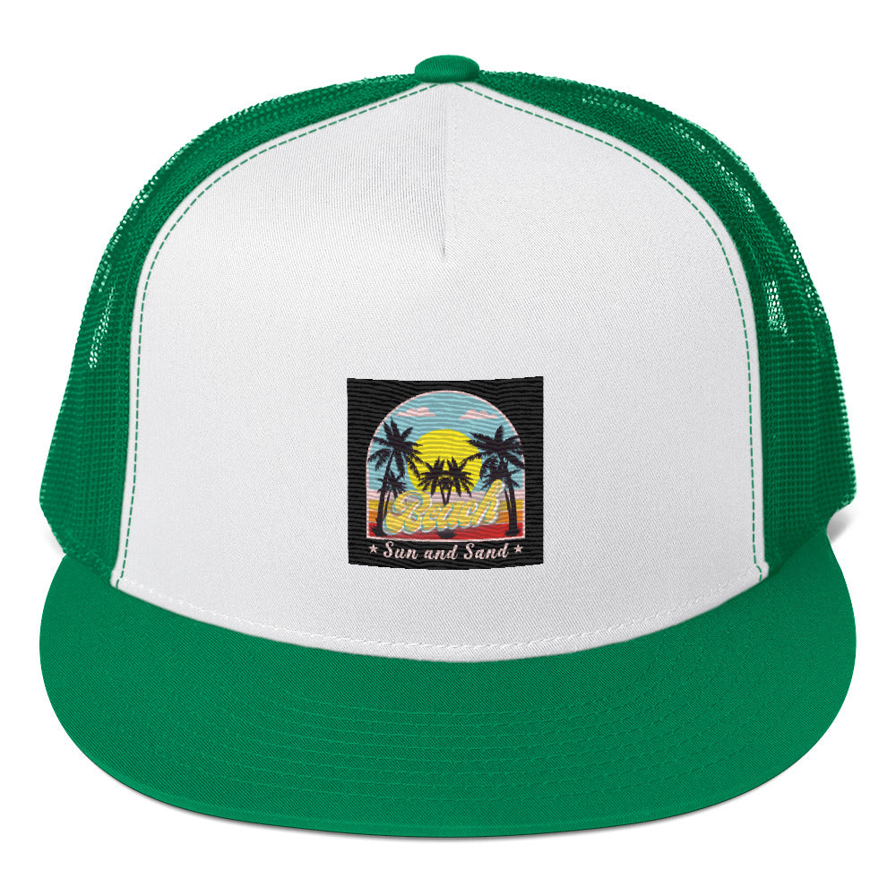 Rich Vibes Beach Sun and Sand Black - Trucker Cap