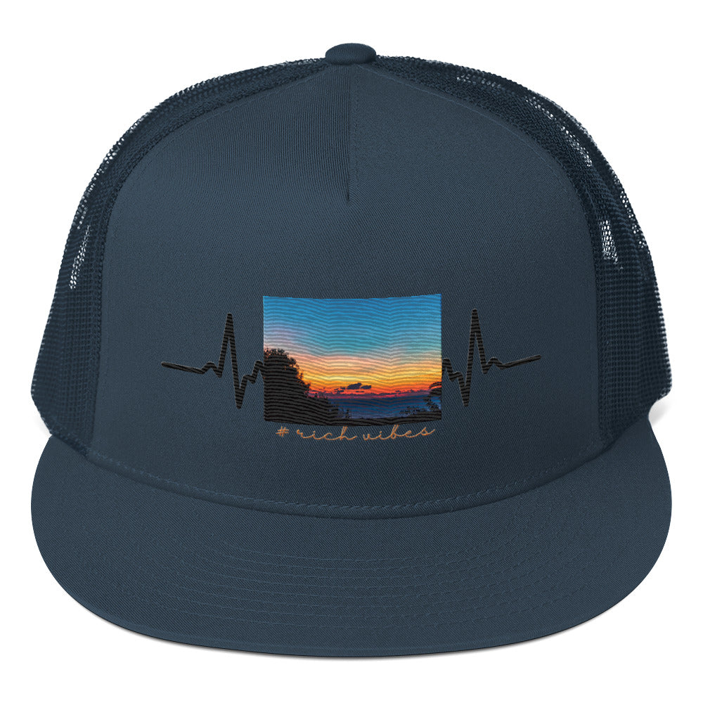 RV5 Rich Vibes Summer Sunset Pulse - Trucker Cap