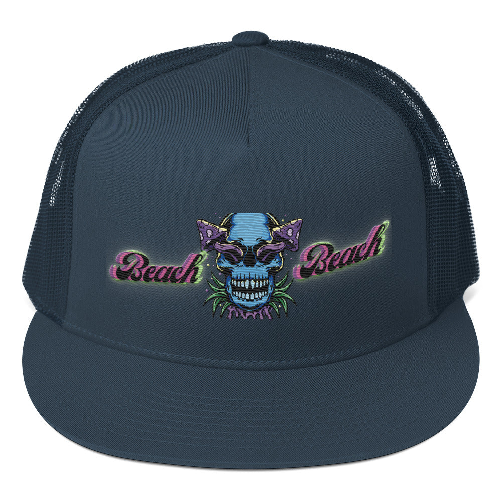 RV5 Brand Of The Brave Purple Shroom Skull Vibes Black - Trucker Cap