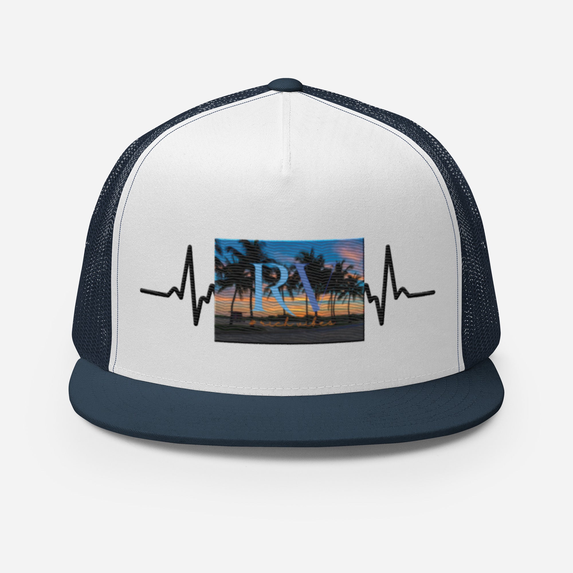RV5 Rich Vibes Sunset Miami Beach Florida Pulse - Trucker Cap