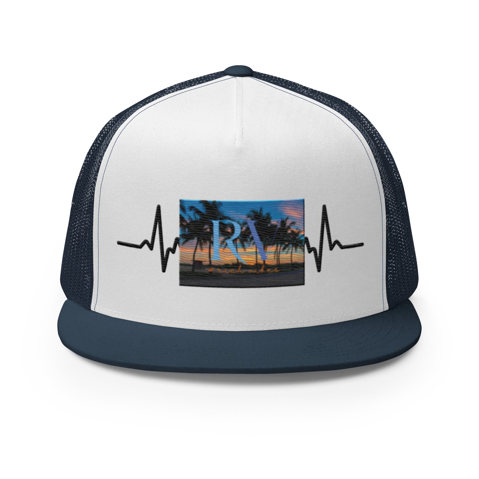 RV5 Rich Vibes Sunset Miami Beach Florida Pulse - Trucker Cap