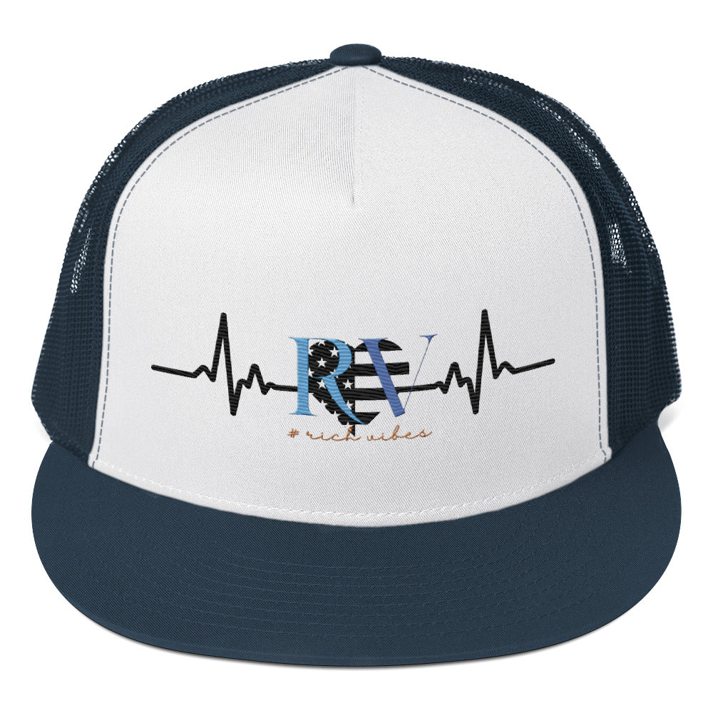 RV5 Rich Vibes Heart Pulse - Trucker Cap