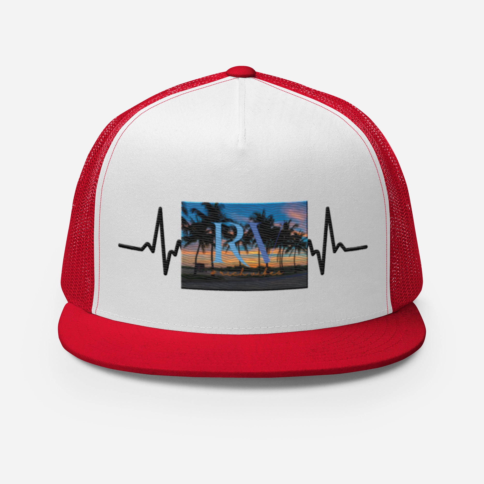 RV5 Rich Vibes Sunset Miami Beach Florida Pulse - Trucker Cap