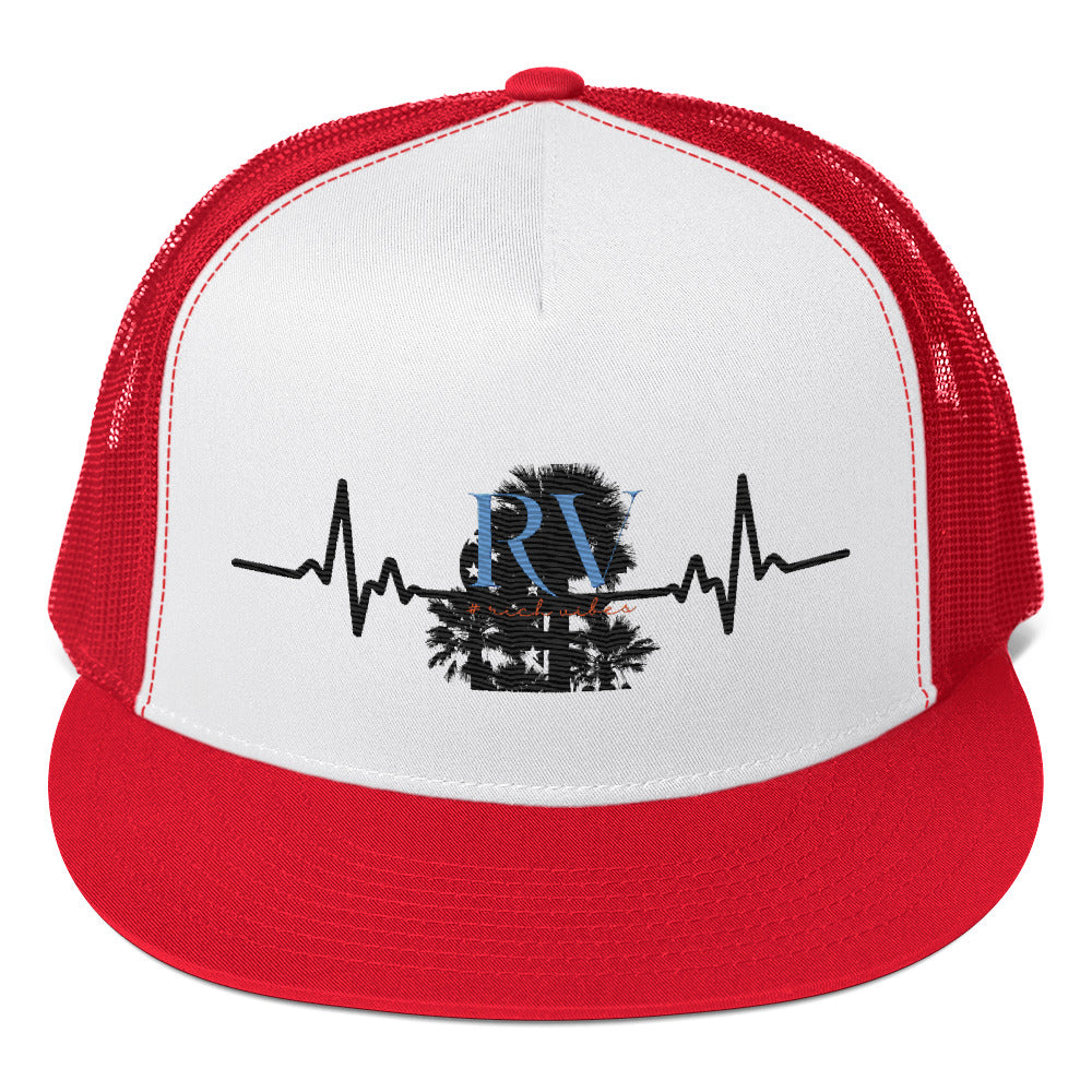 RV5 Rich Vibes Palm Tree Pulse - Trucker Cap