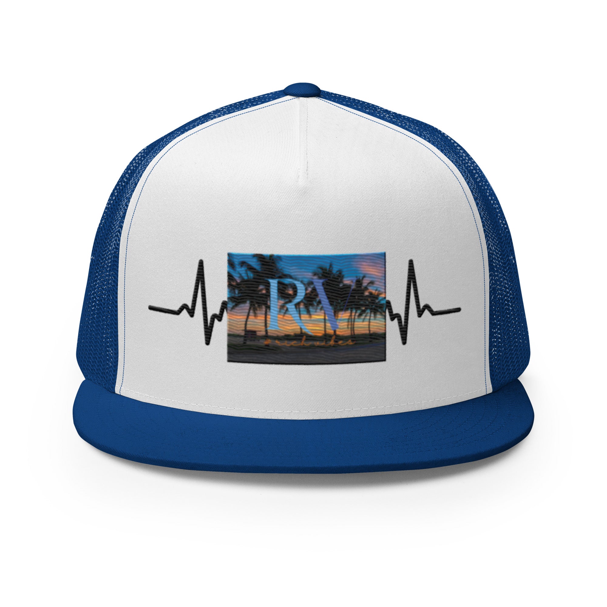 RV5 Rich Vibes Sunset Miami Beach Florida Pulse - Trucker Cap