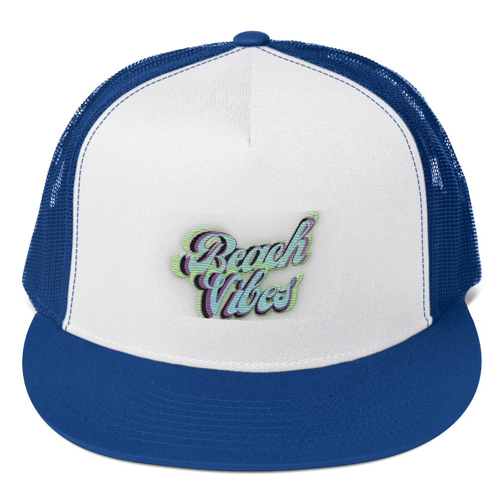 RICH VIBES Aqua Green Beach Vibes Black - Trucker Cap