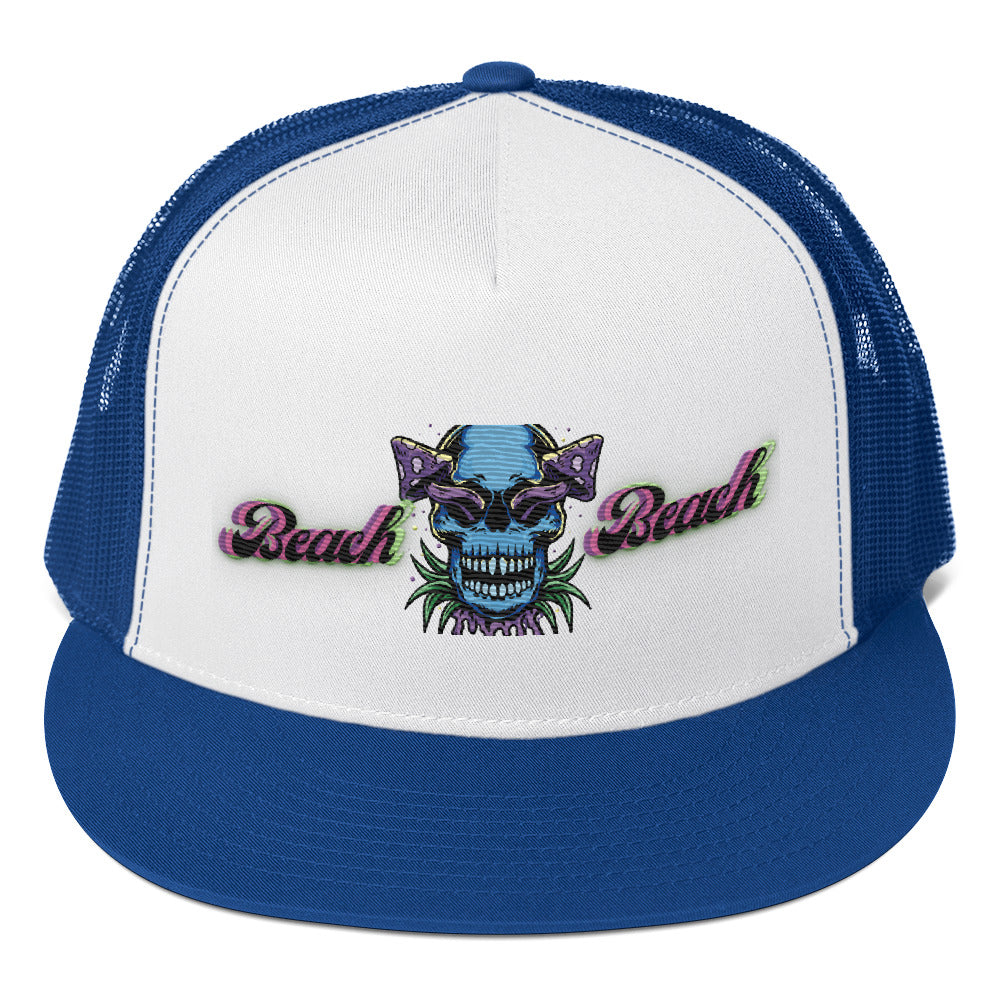 RV5 Brand Of The Brave Purple Shroom Skull Vibes Black - Trucker Cap