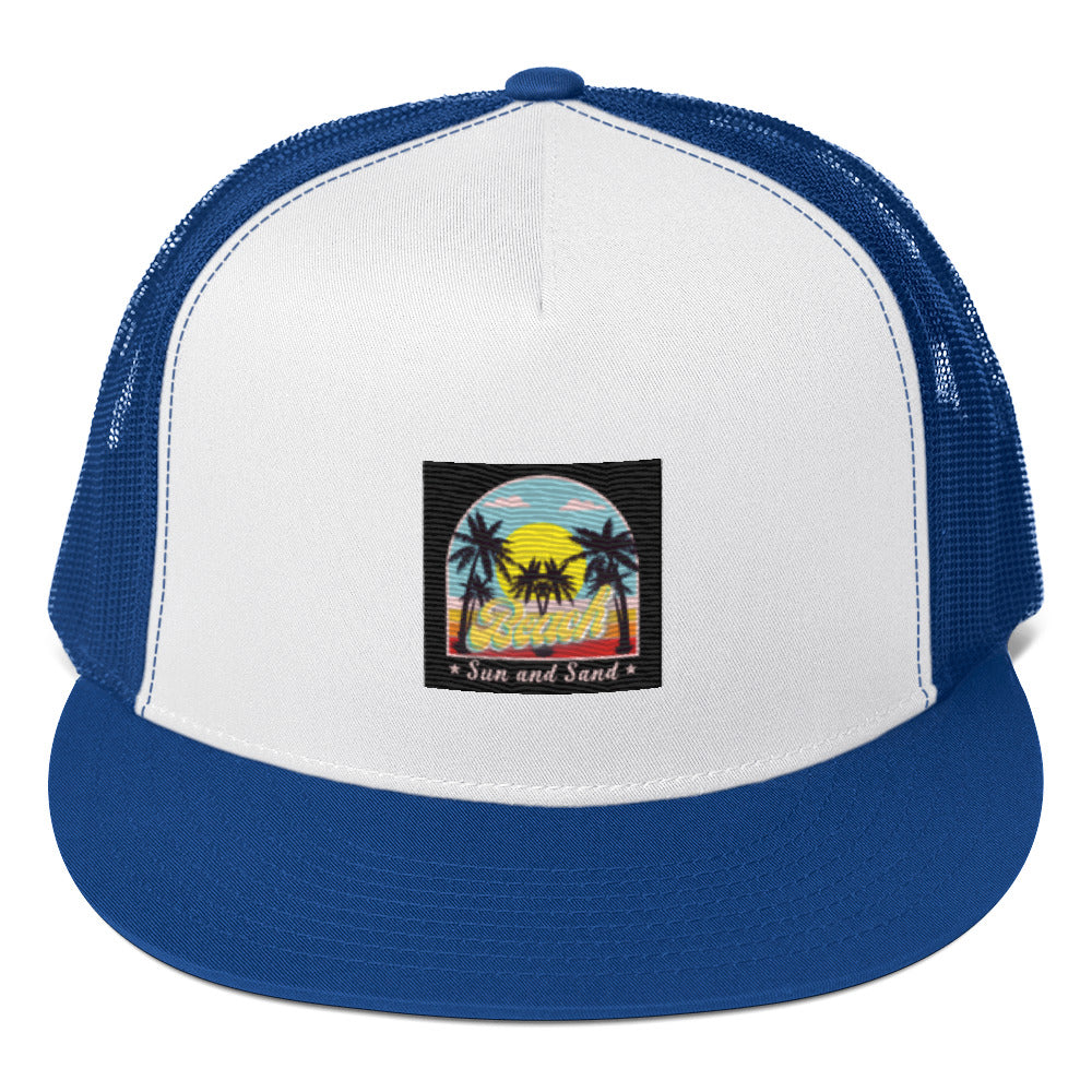 Vineyard Vibes Beach Sun and Sand Black - Trucker Cap