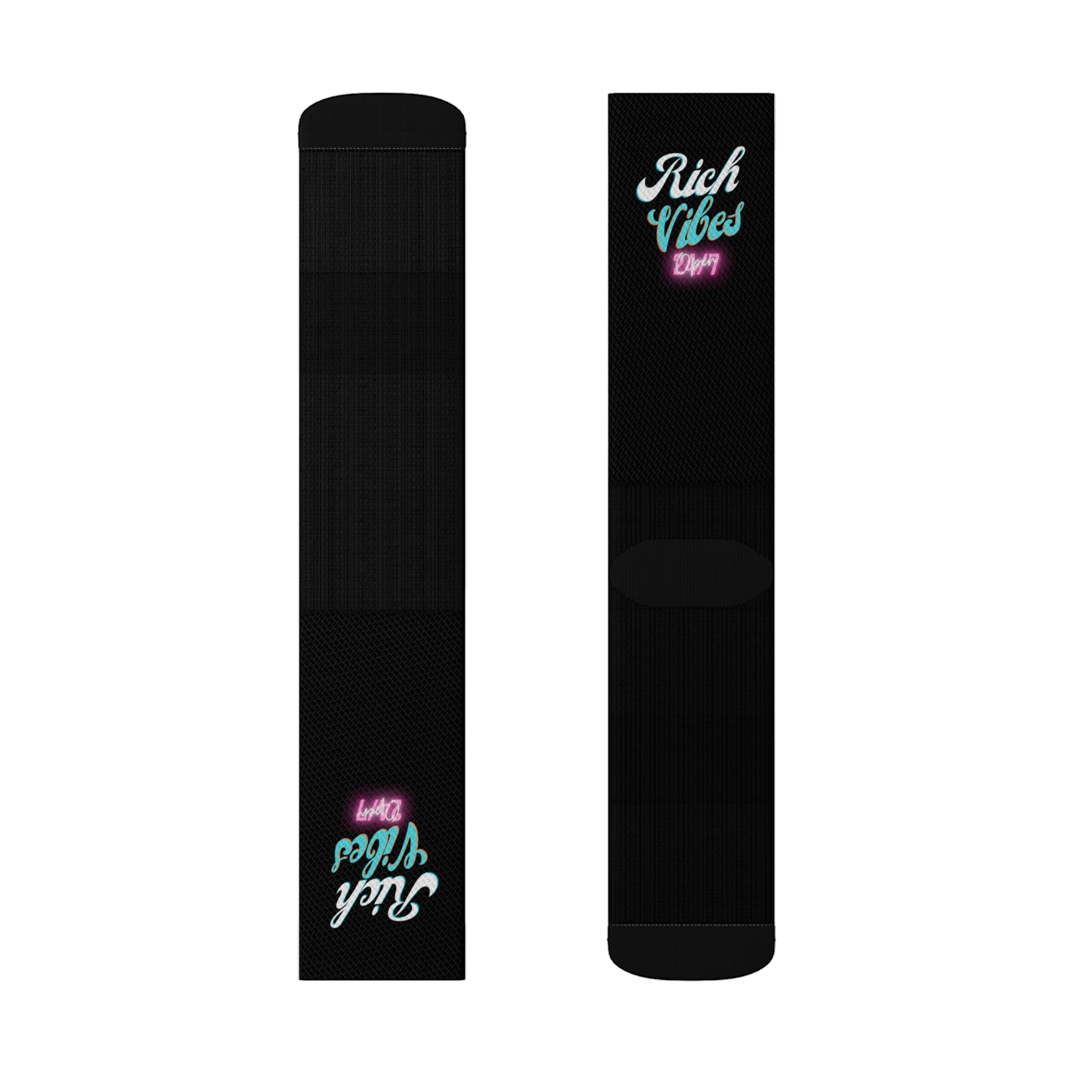 Rich Vibes Miami Colorway Black - Sublimation Socks