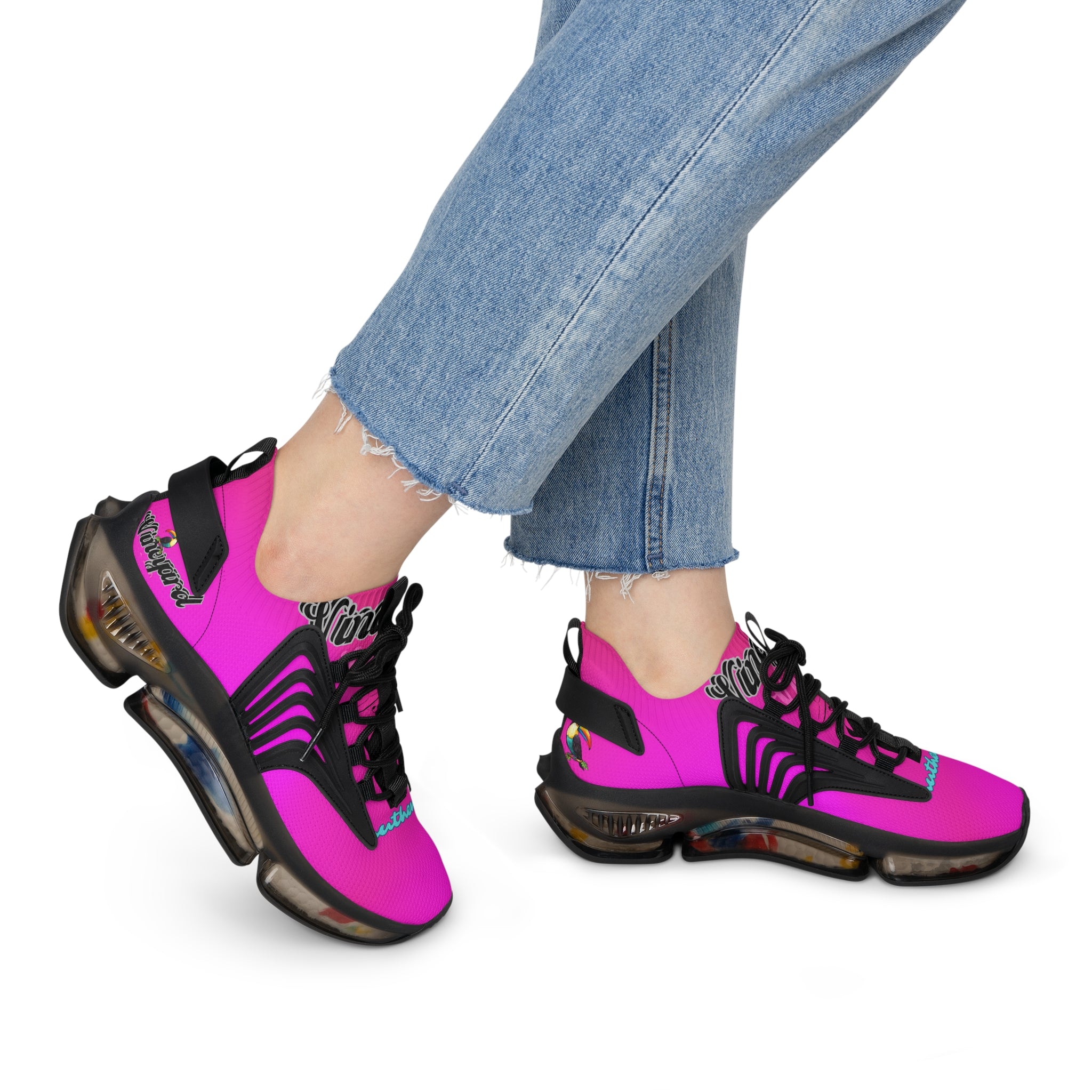 Vineyard Vibes Tropical Hot Pink - Women's Mesh Sneakers