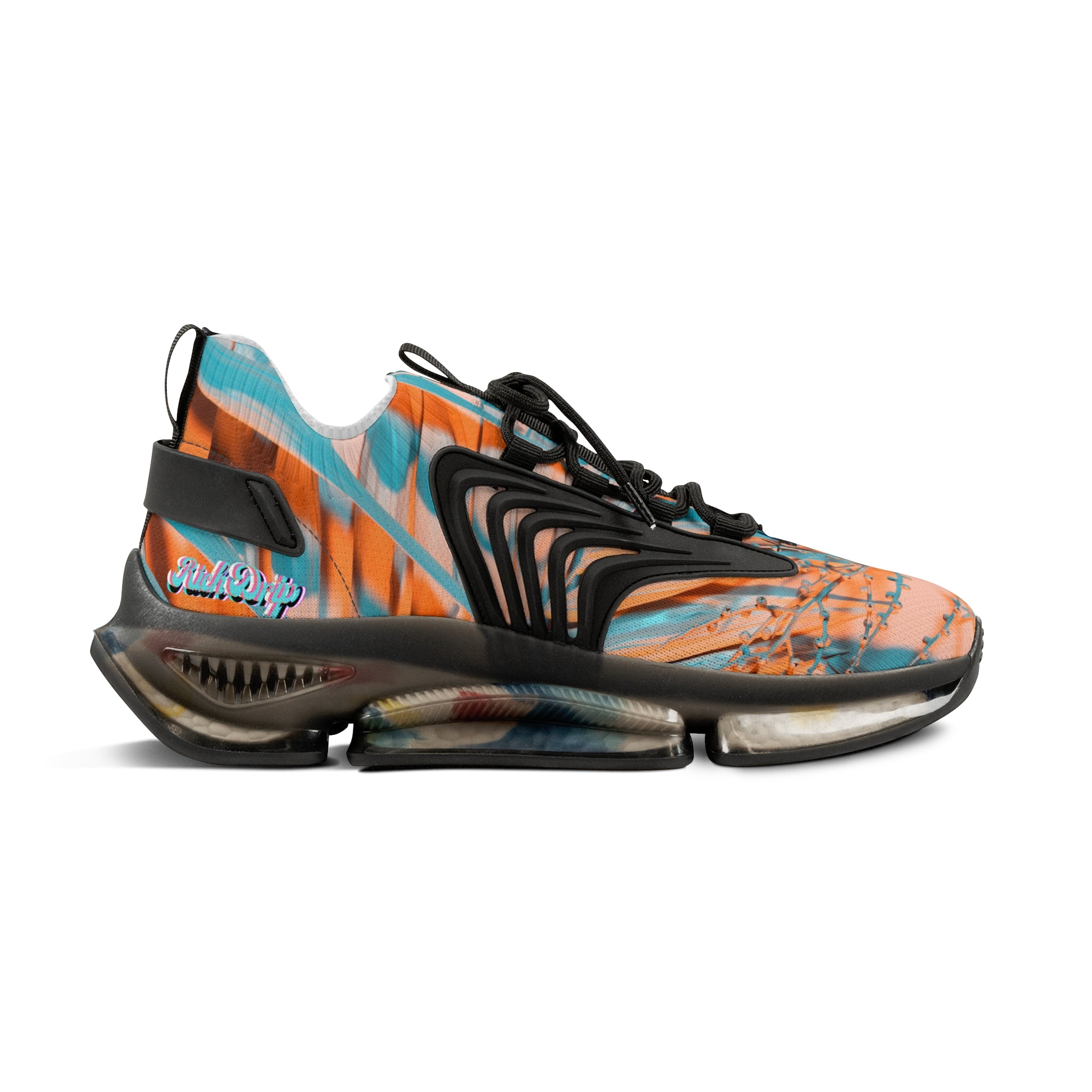 RV5 Pulse Rich Peach palm Tree - Men's Mesh Sneakers Black