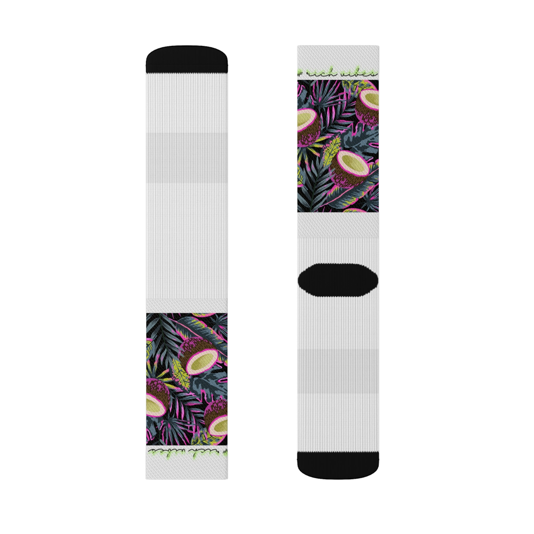 Rich Vibes Volt Tropical Coconut White - Sublimation Socks