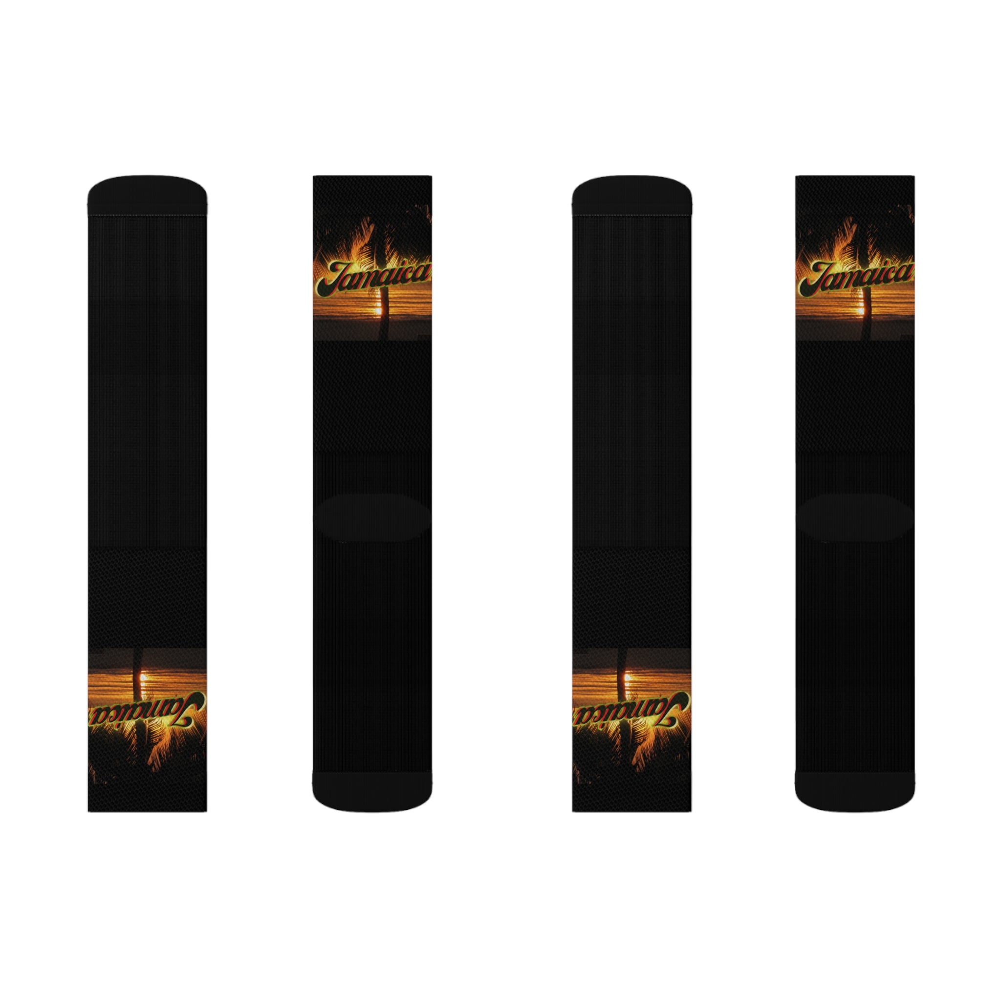 Rich Vibes Jamaica Sunset Black - Sublimation Socks